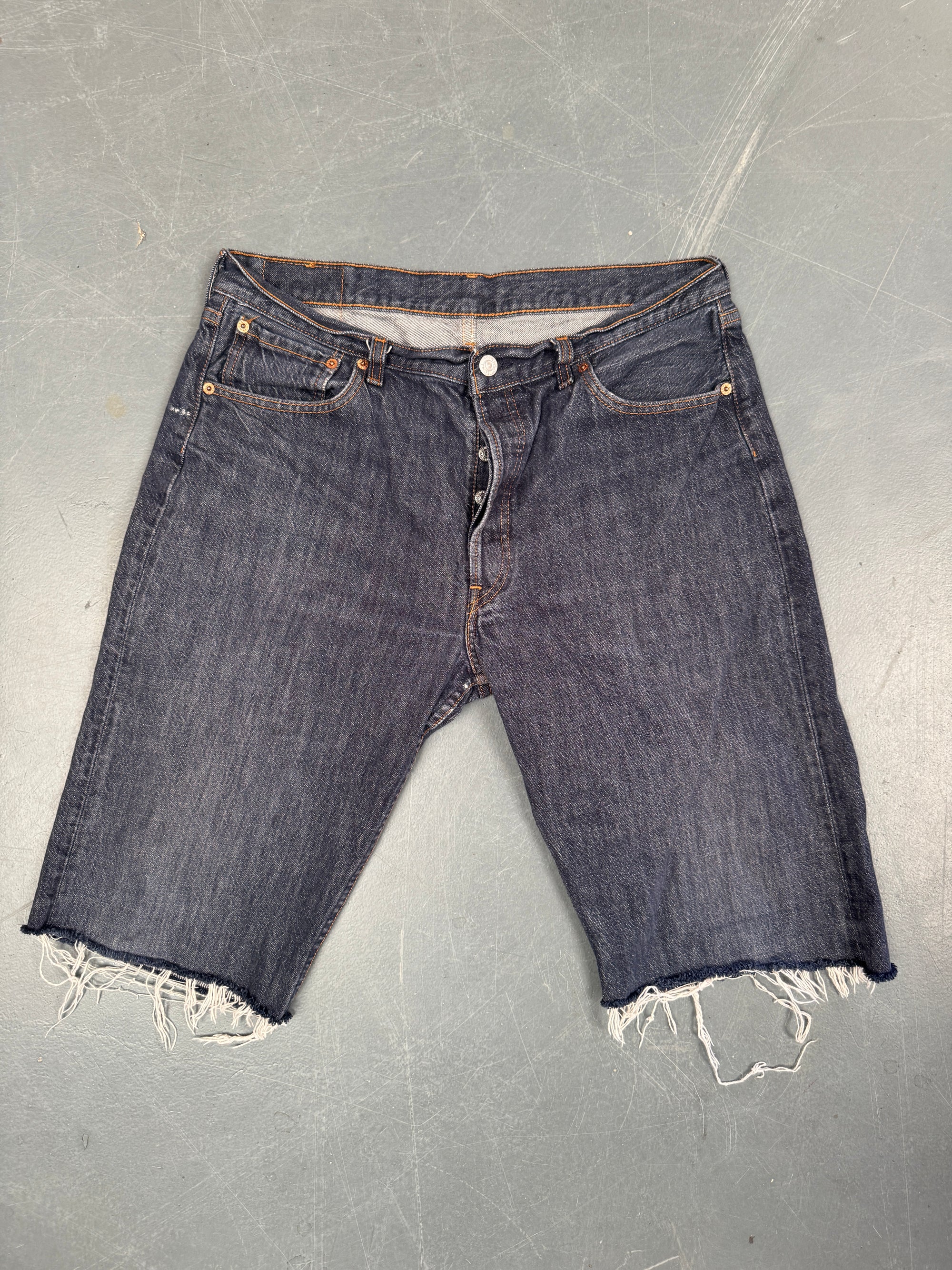 Mens Levis 501 Regular Fit Vintage Denim Short - W 32 - Slate Grey SL390