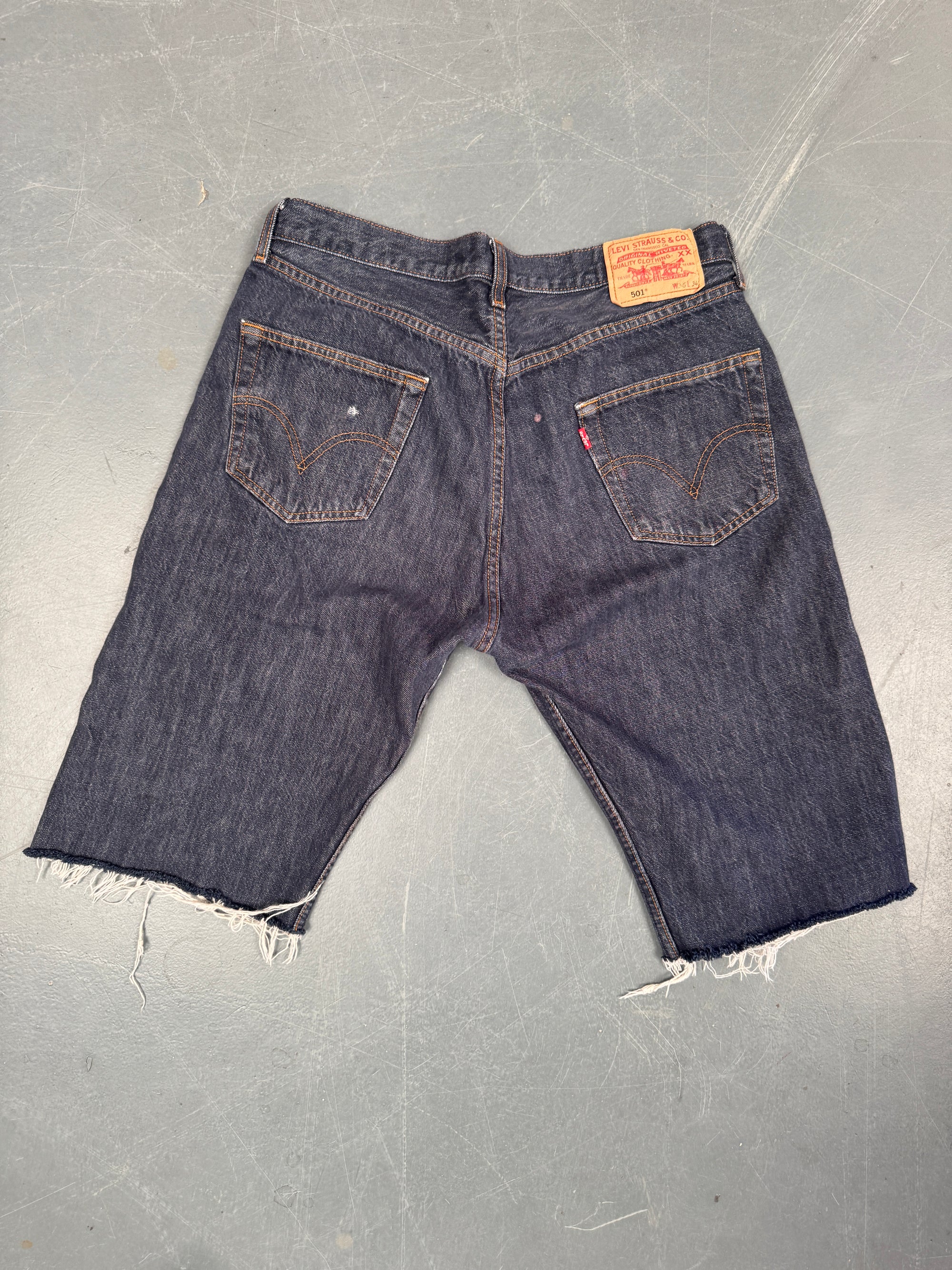 Mens Levis 501 Regular Fit Vintage Denim Short - W 32 - Slate Grey SL390
