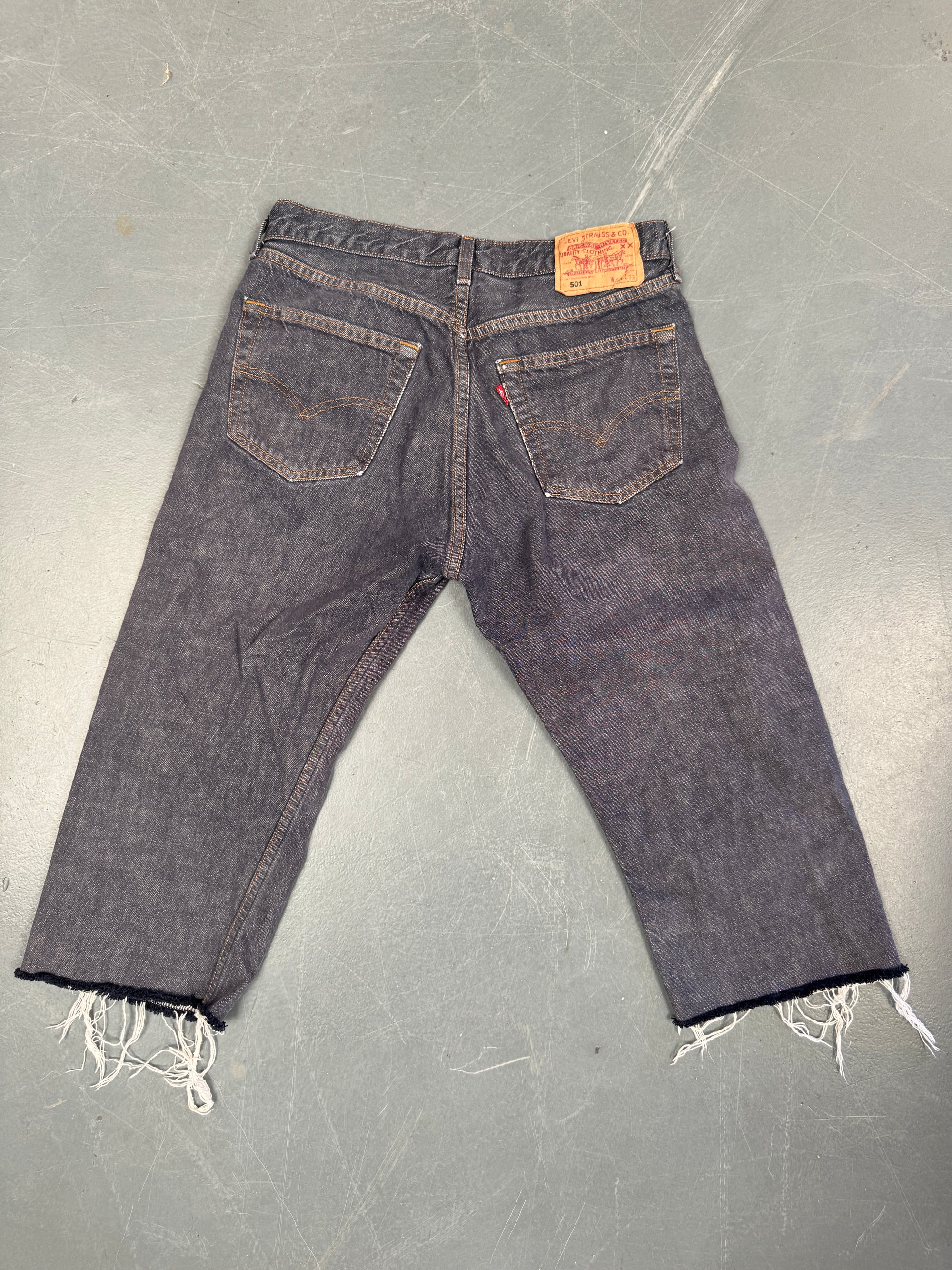 Mens Levis 501 Regular Fit Vintage Denim Short - W 28 - Slate Grey SL391