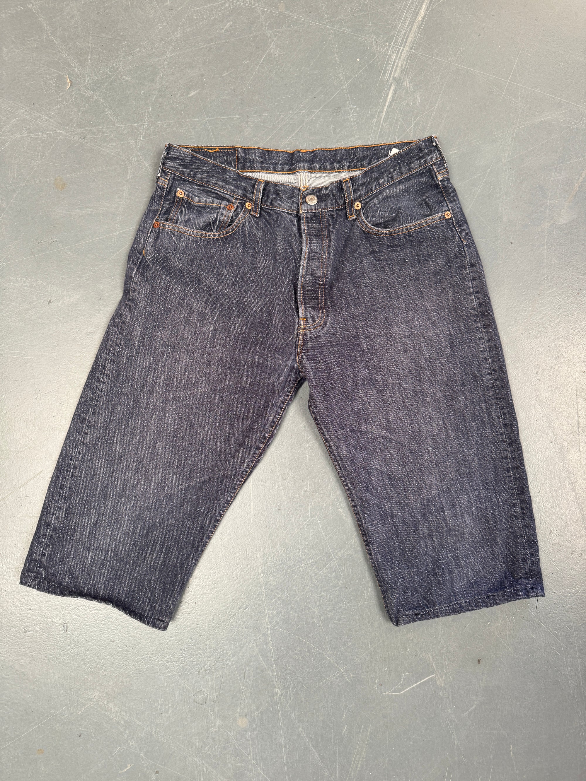 Mens Levis 501 Regular Fit Vintage Denim Short - W 30 - Slate Grey SL392