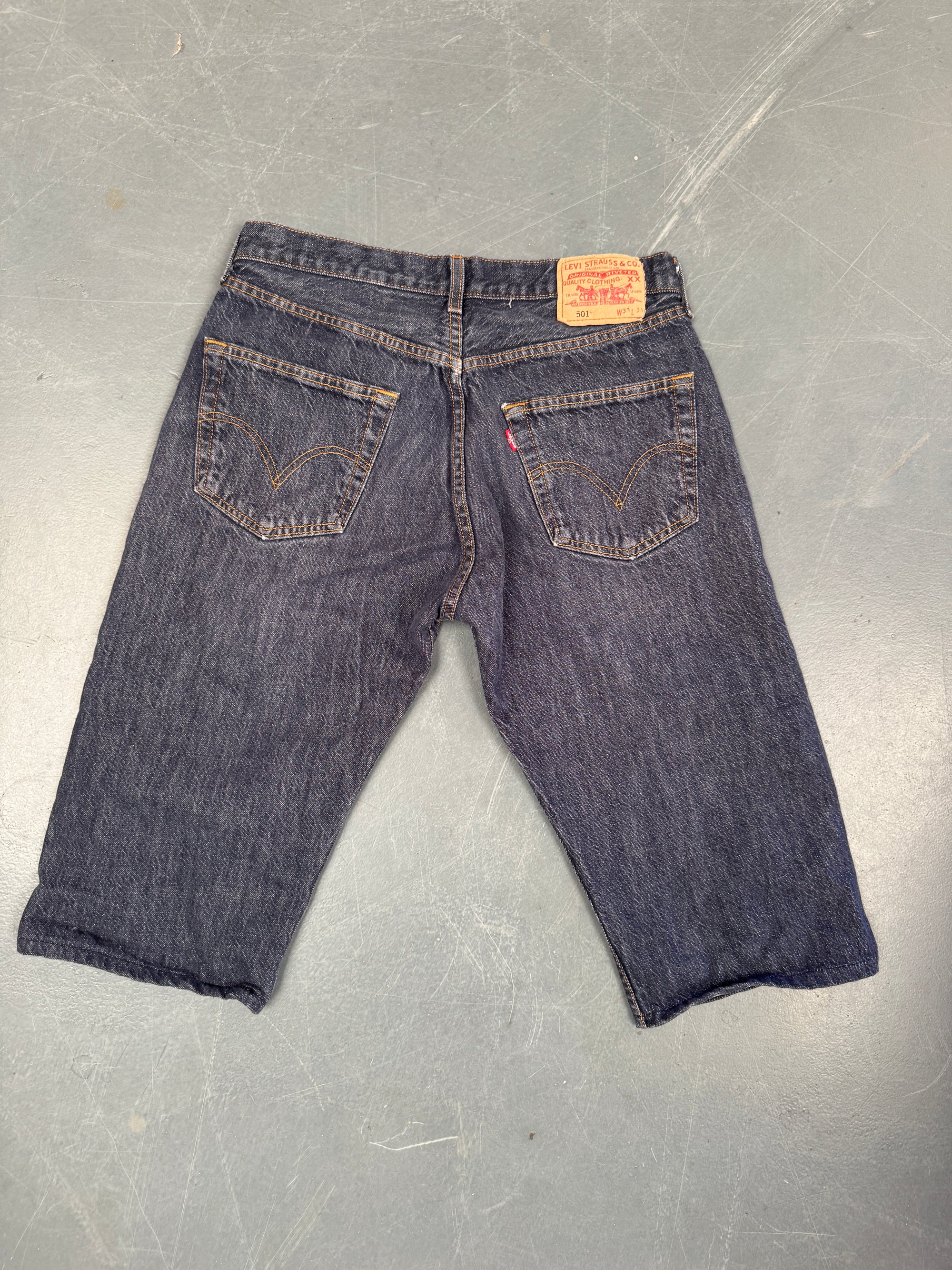 Mens Levis 501 Regular Fit Vintage Denim Short - W 30 - Slate Grey SL392