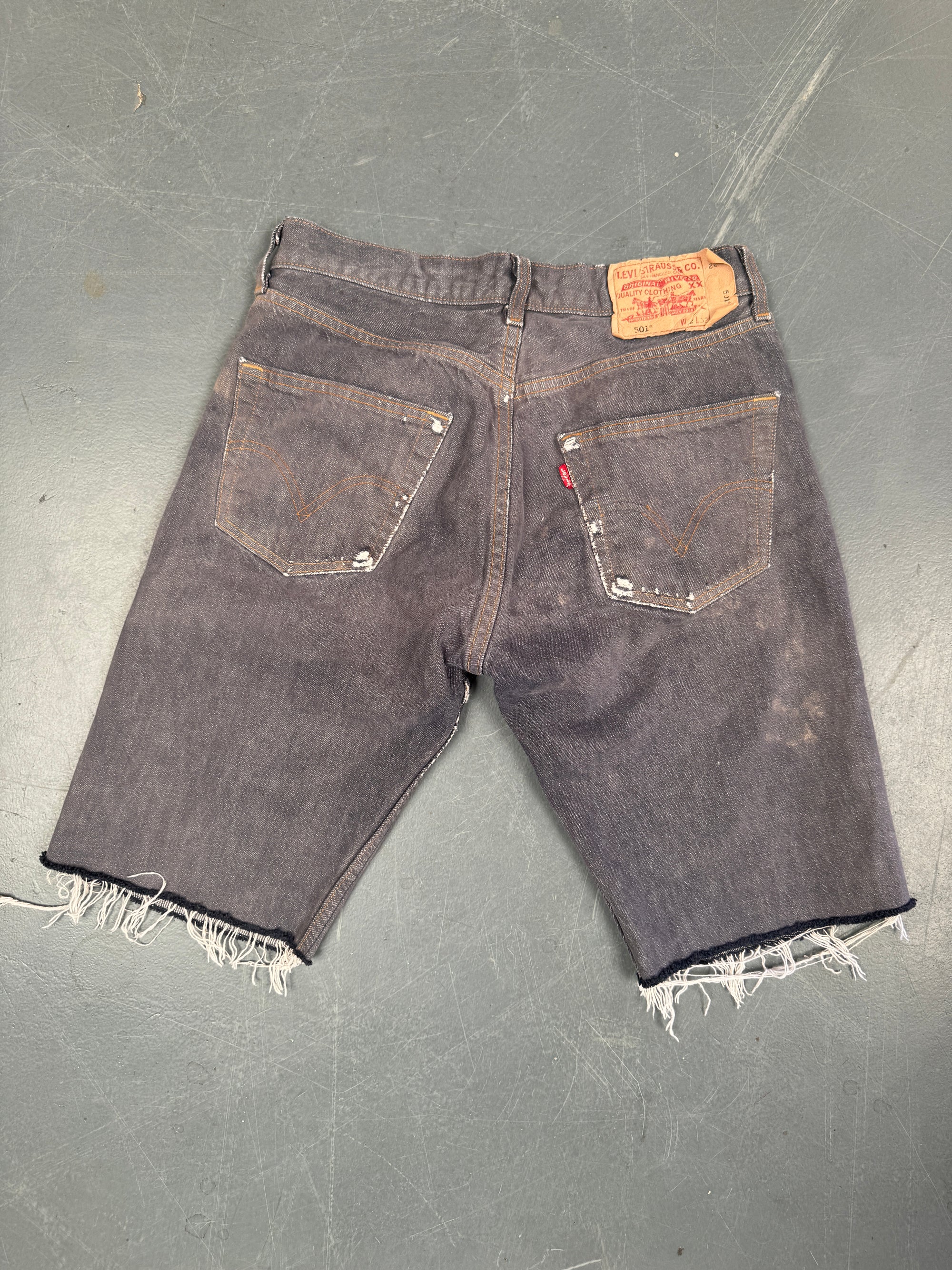 Mens Levis 501 Regular Fit Vintage Denim Short - W 28 - Slate Grey SL393