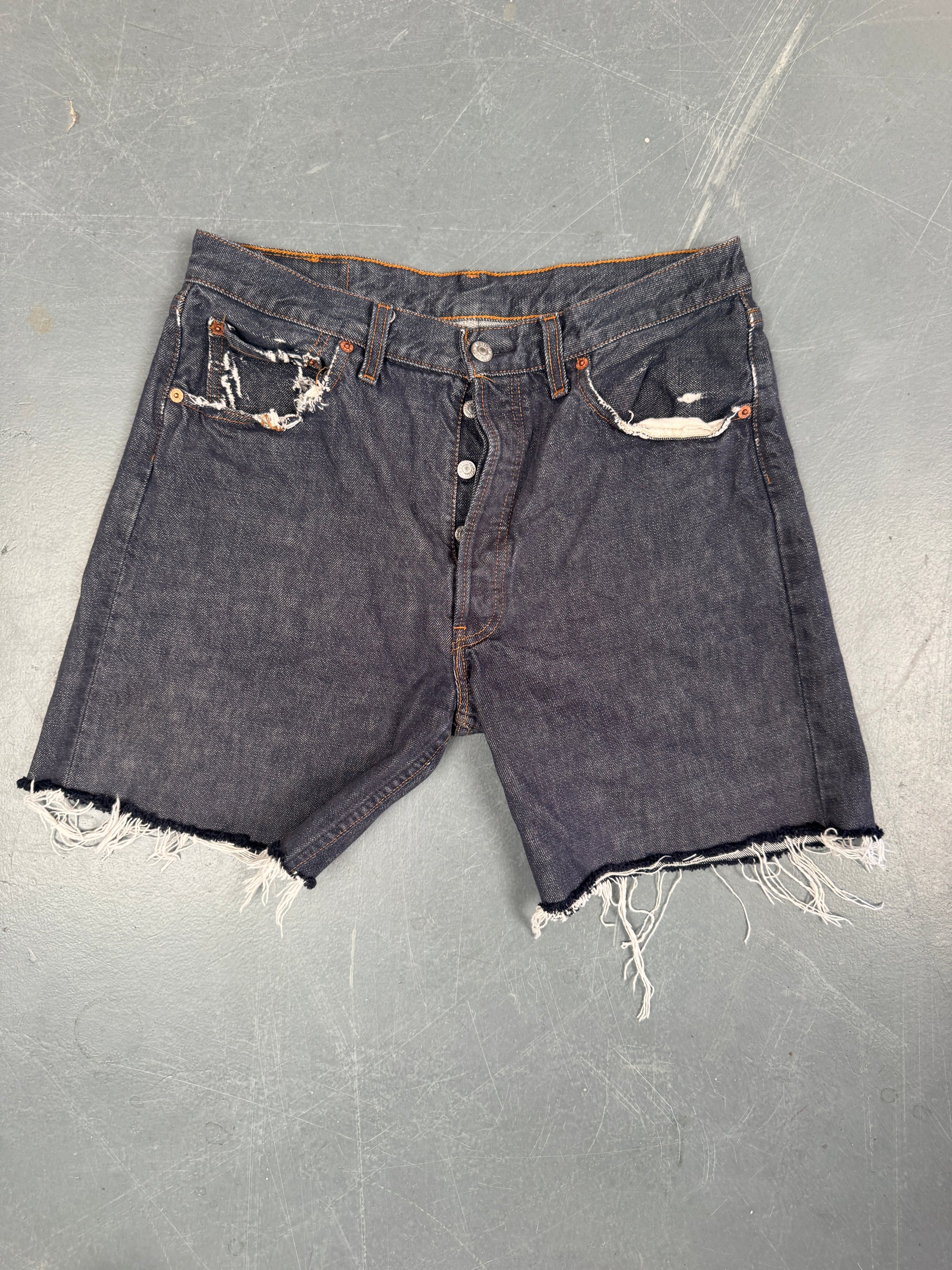Mens Levis 501 Regular Fit Vintage Denim Short - W 30 - Slate Grey SL394