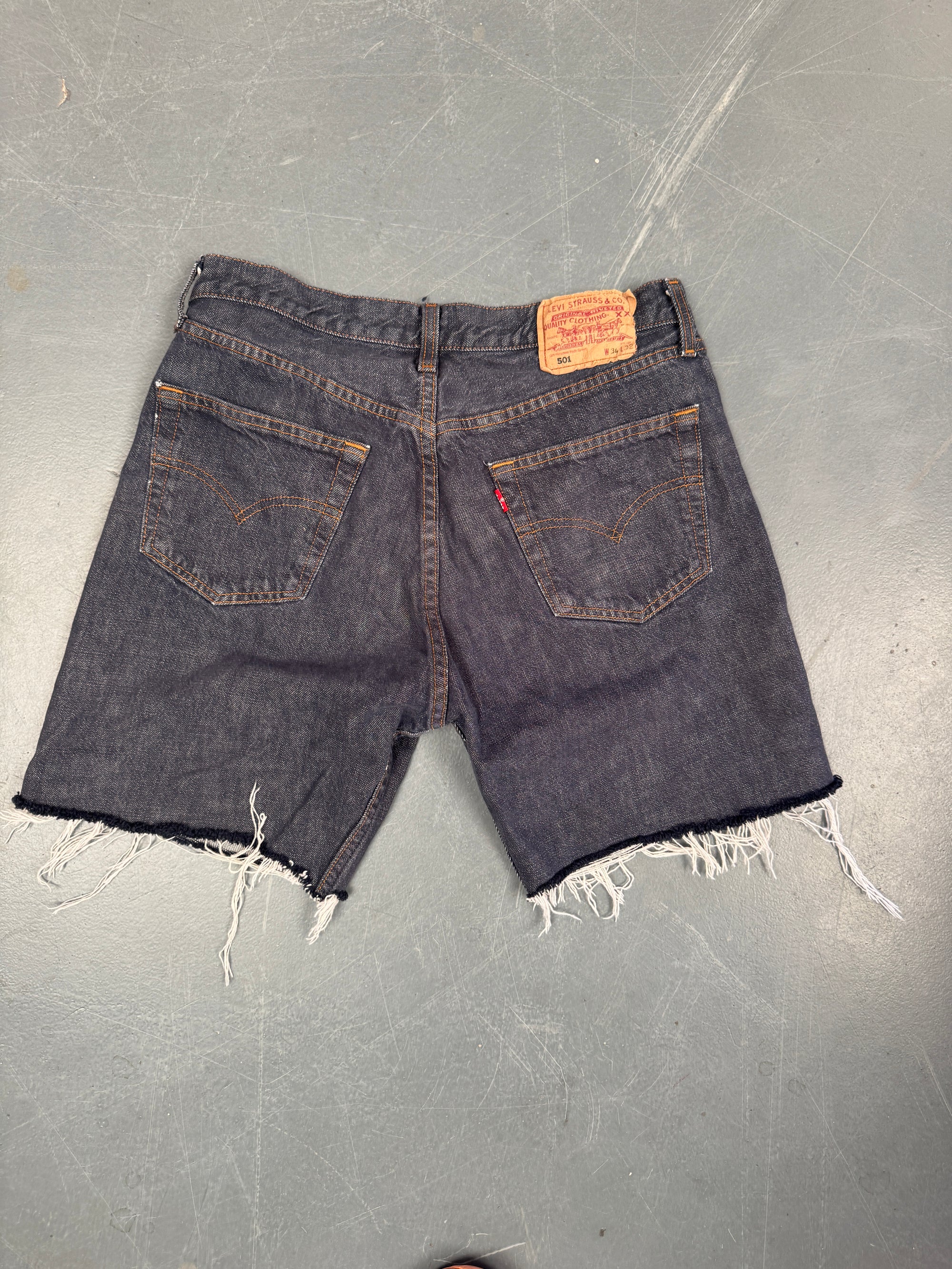 Mens Levis 501 Regular Fit Vintage Denim Short - W 30 - Slate Grey SL394