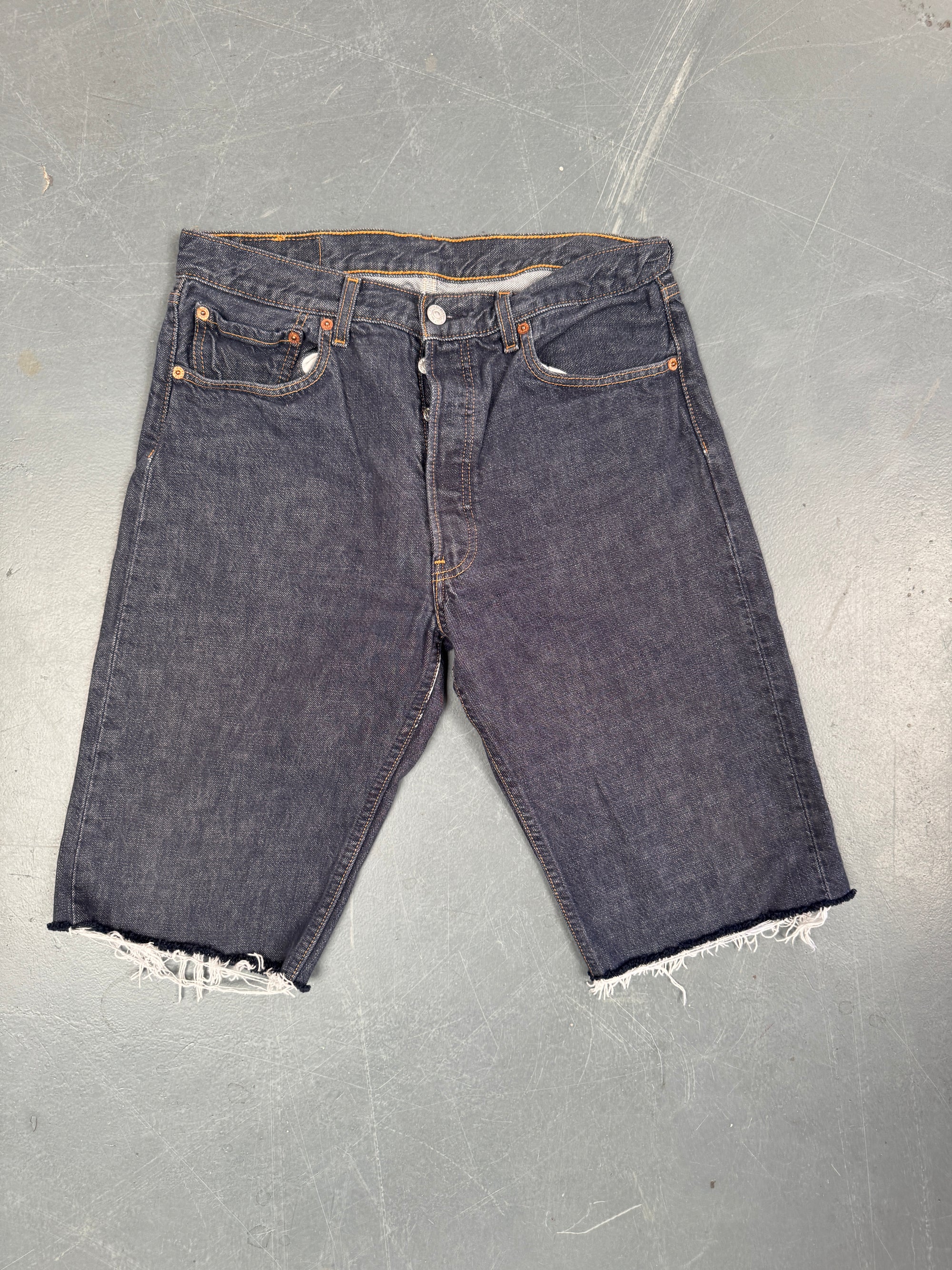 Mens Levis 501 Regular Fit Vintage Denim Short - W 30 - Slate Grey SL395