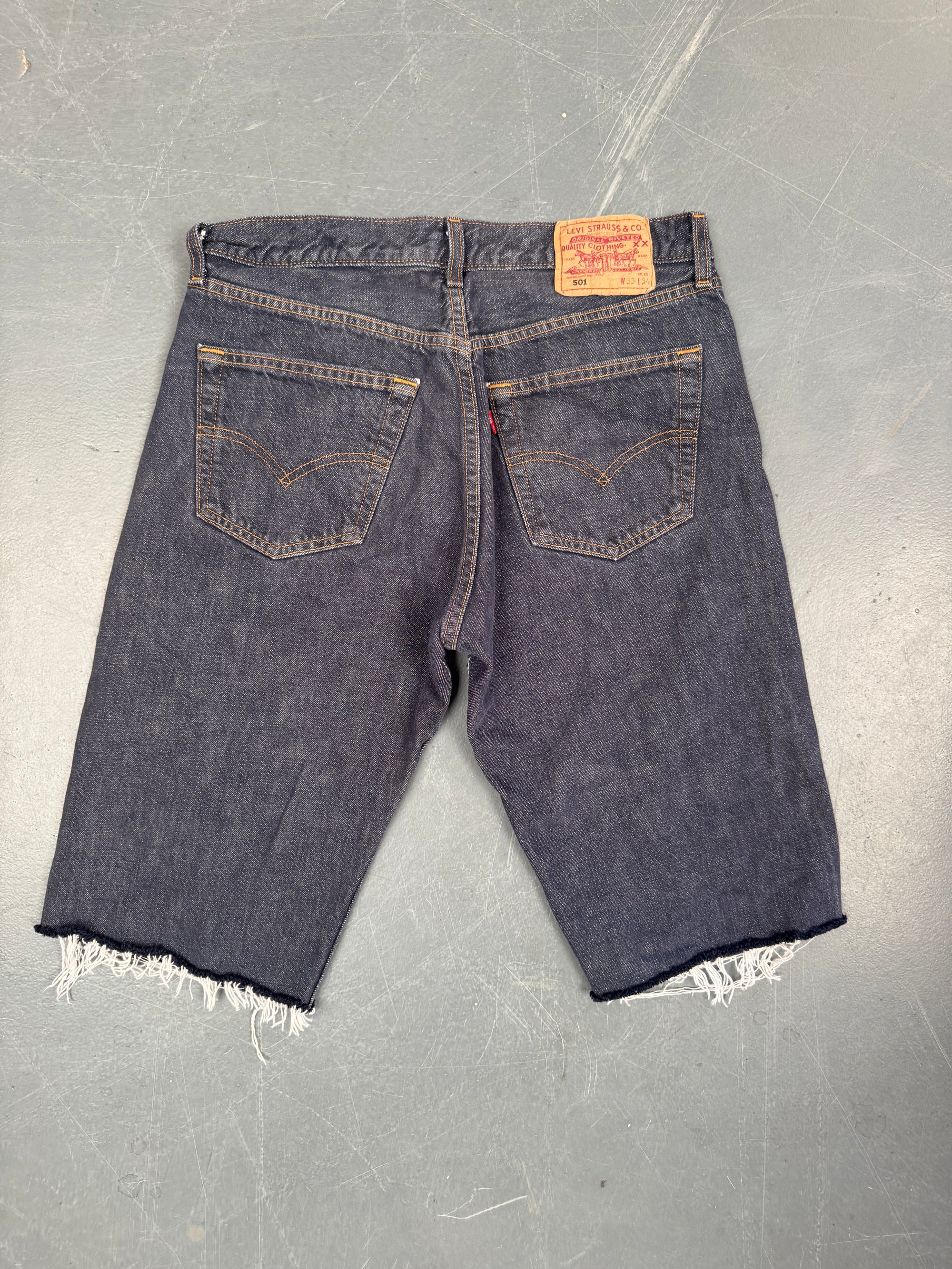 Mens Levis 501 Regular Fit Vintage Denim Short - W 30 - Slate Grey SL395