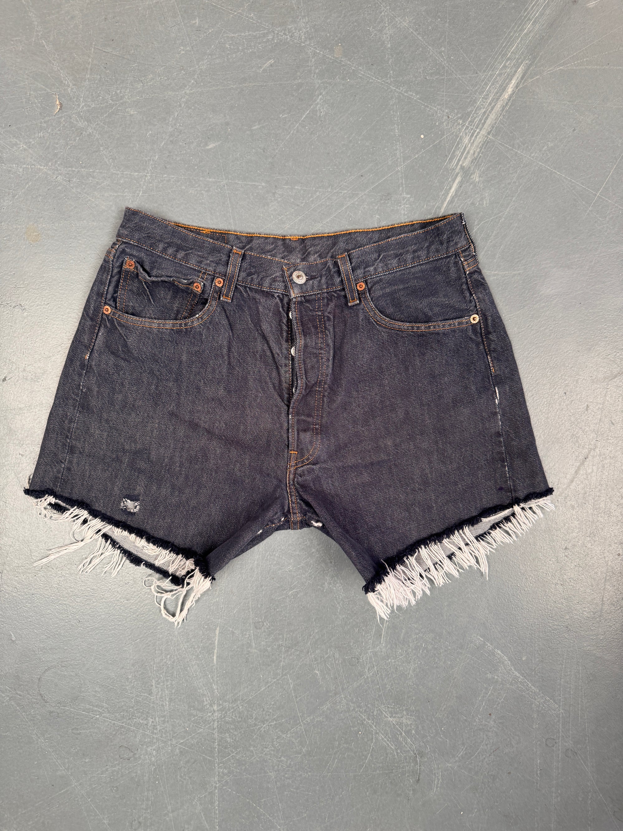 Mens Levis 501 Regular Fit Vintage Denim Short - W 30 - Slate Grey SL397