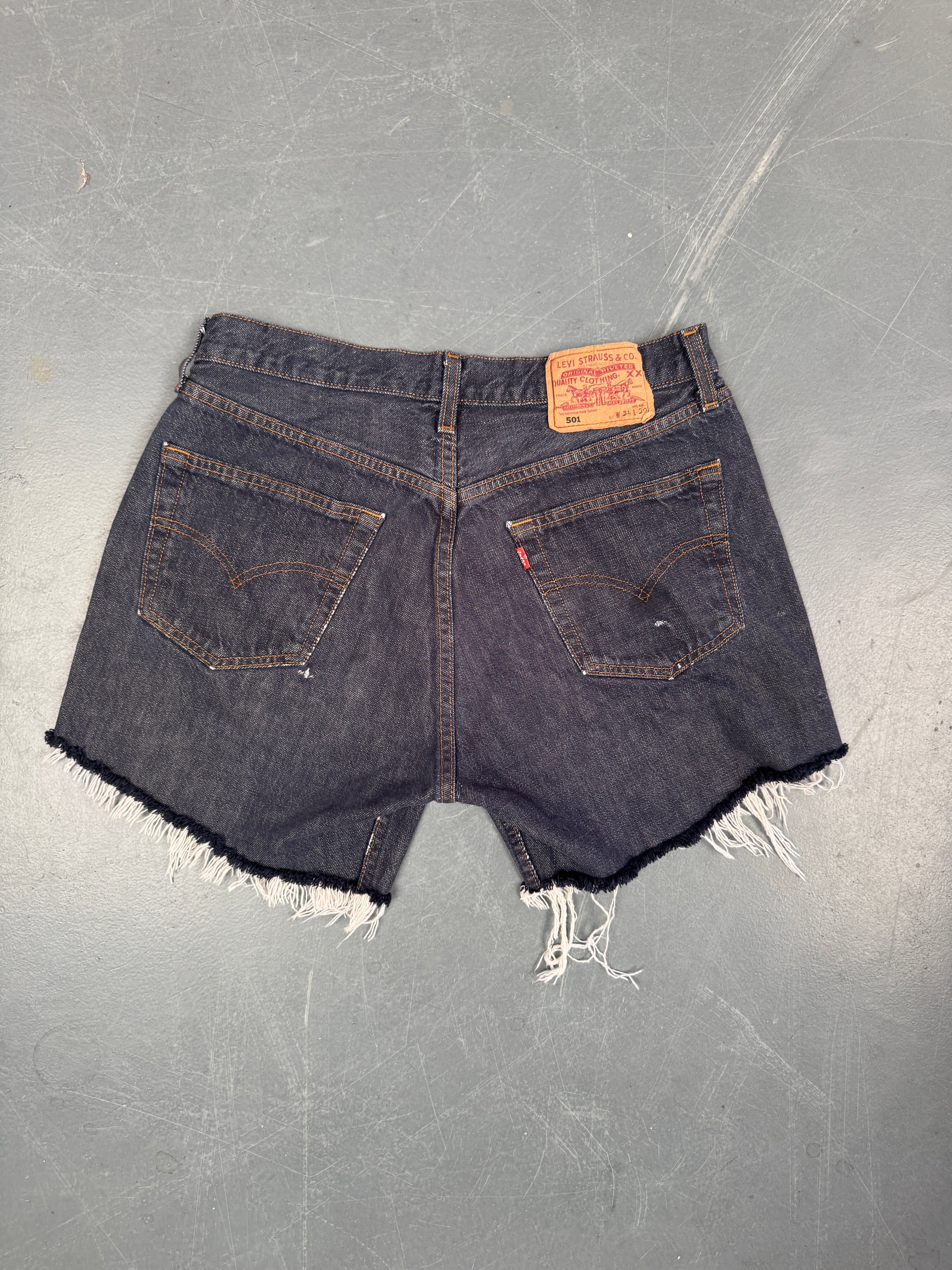 Mens Levis 501 Regular Fit Vintage Denim Short - W 30 - Slate Grey SL397