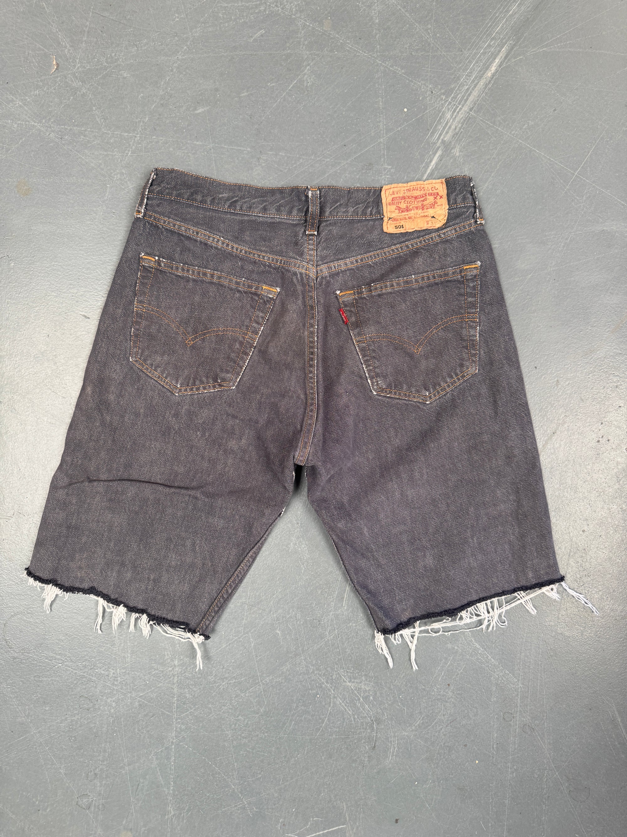 Mens Levis 501 Regular Fit Vintage Denim Short - W 28 - Slate Grey SL398
