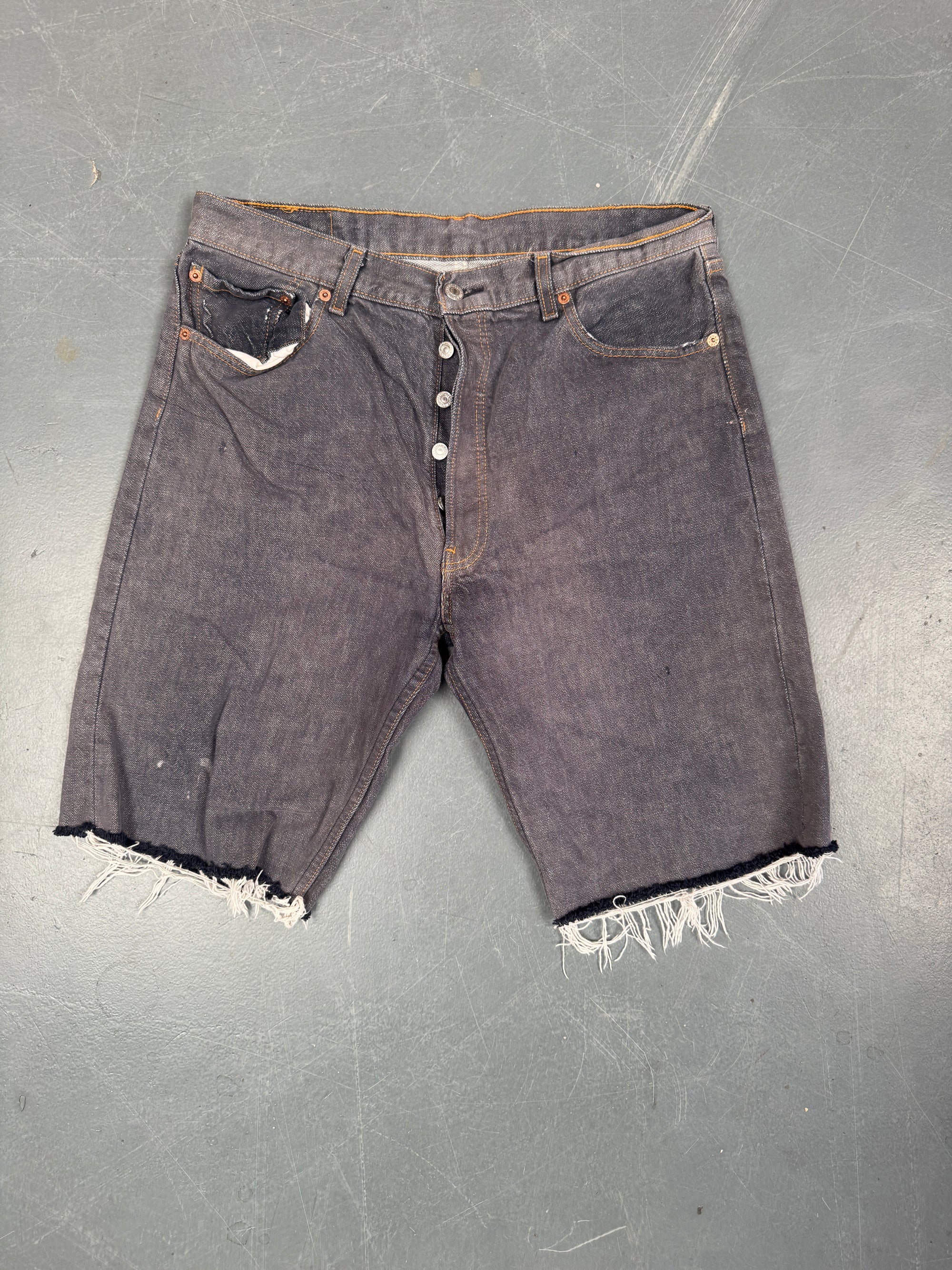 Mens Levis 501 Regular Fit Vintage Denim Short - W 32 - Slate Grey SL399