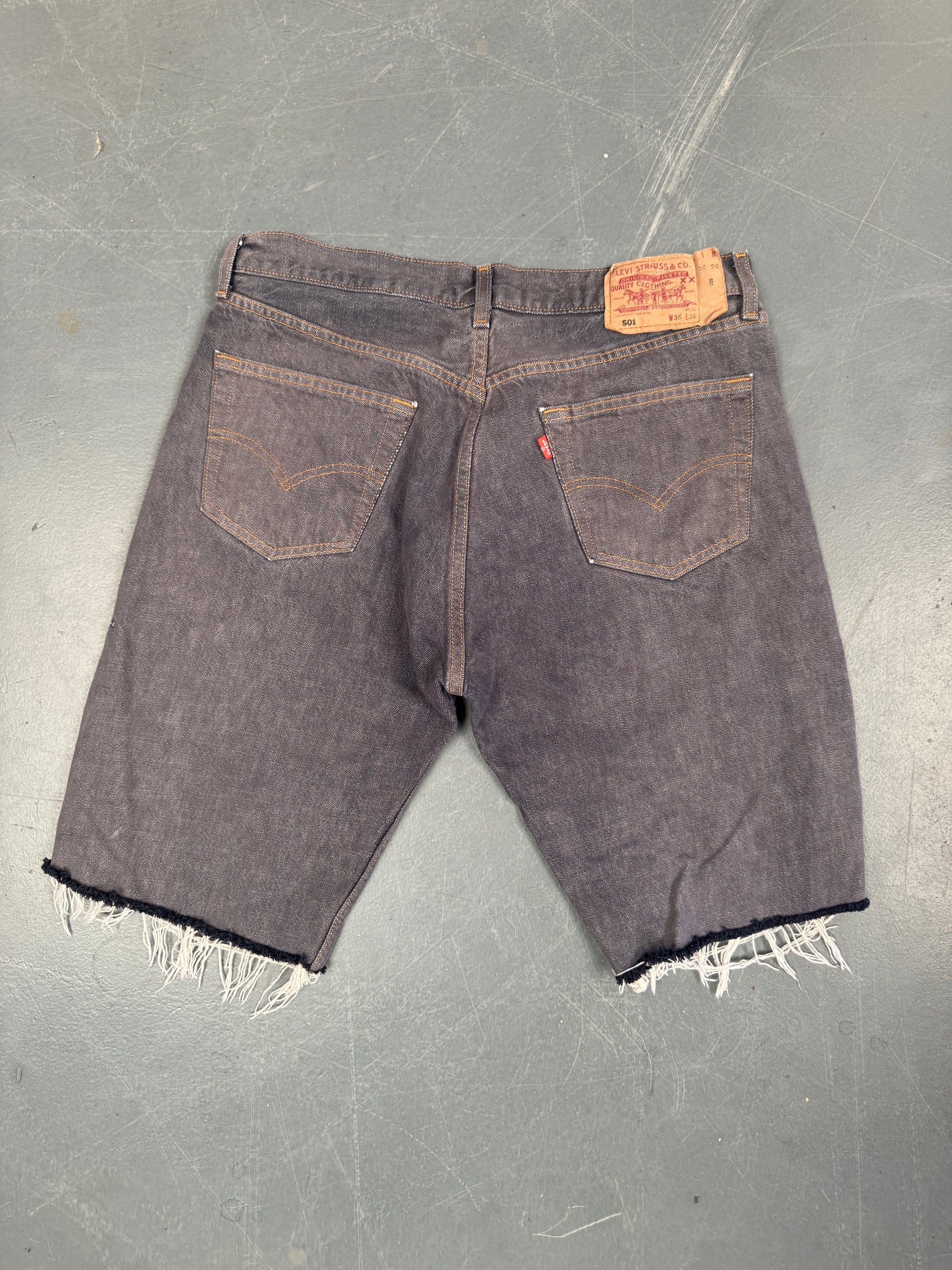 Mens Levis 501 Regular Fit Vintage Denim Short - W 32 - Slate Grey SL399