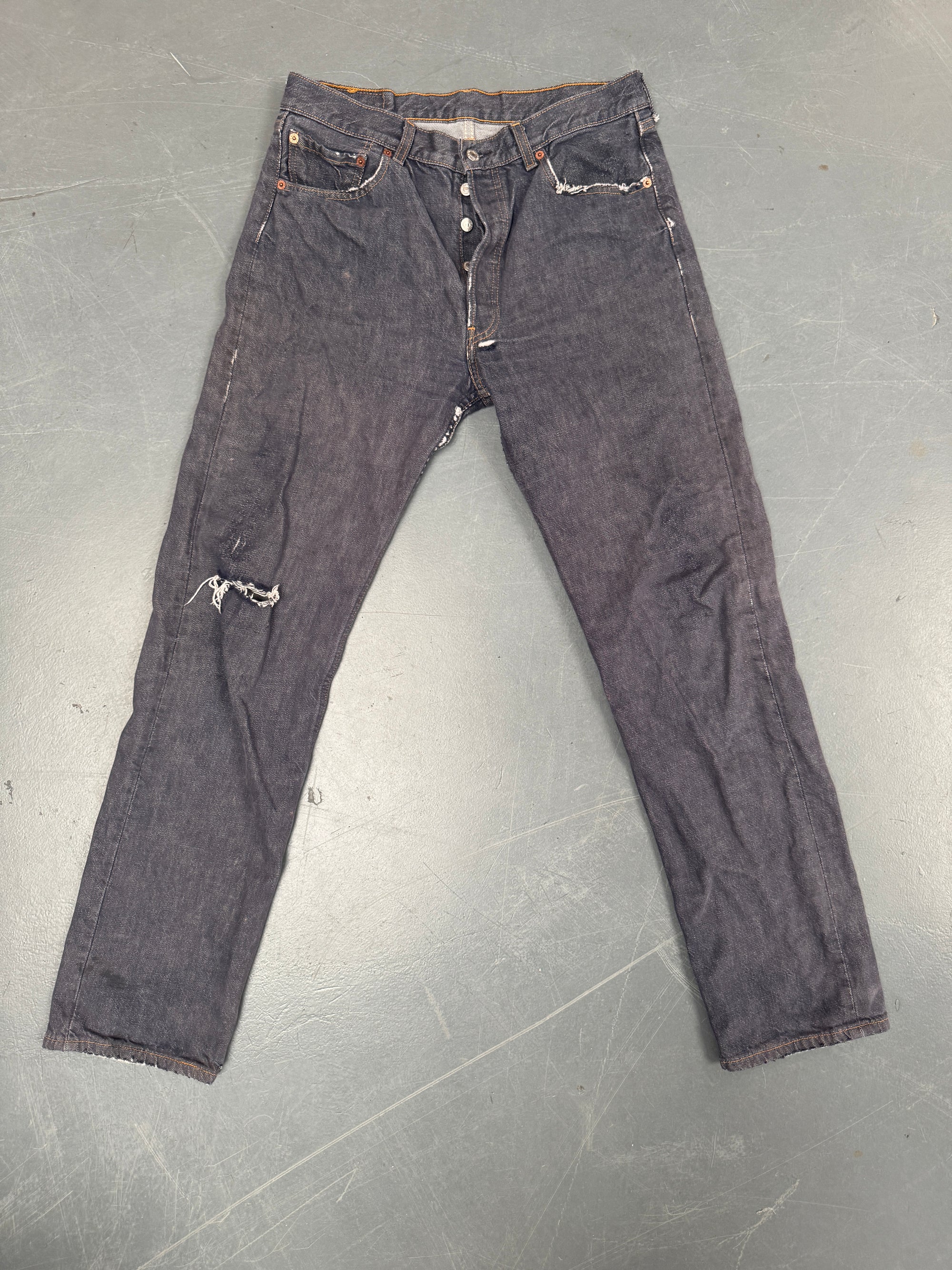 Mens Levis 501 Regular Fit Vintage Jean - W 31 L 32 - Slate Grey