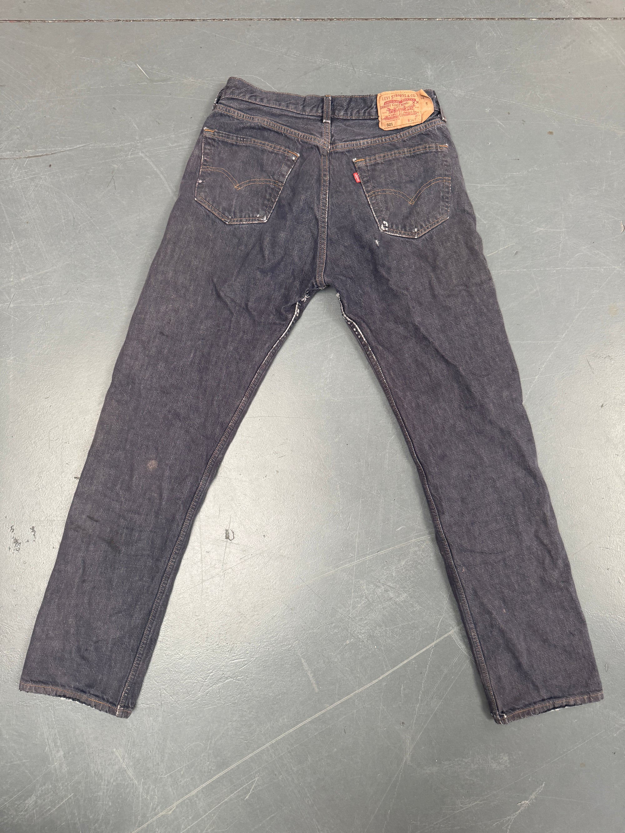 Mens Levis 501 Regular Fit Vintage Jean - W 31 L 32 - Slate Grey