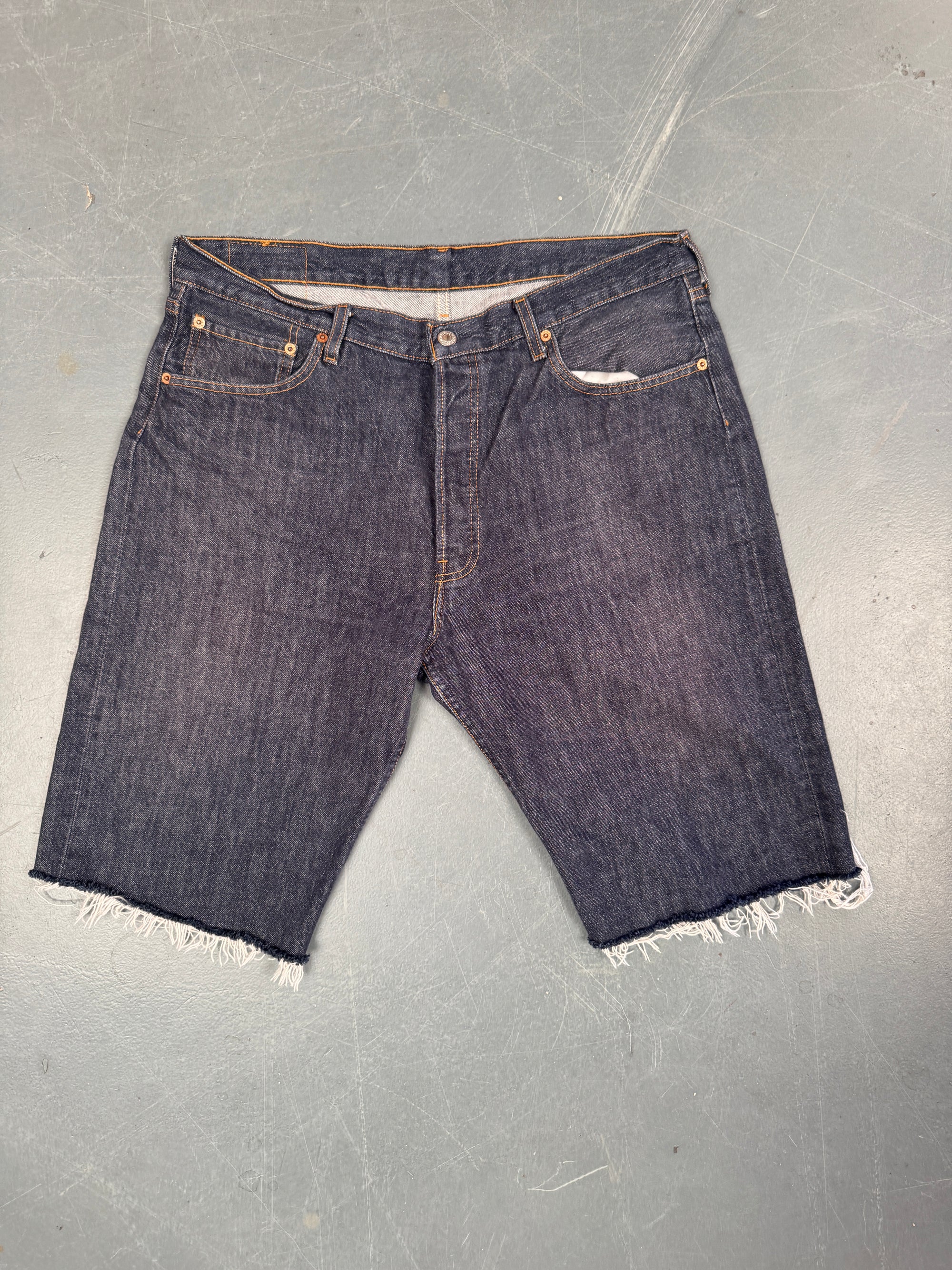 Mens Levis 501 Regular Fit Vintage Denim Short - W 36 - Slate Grey SL400