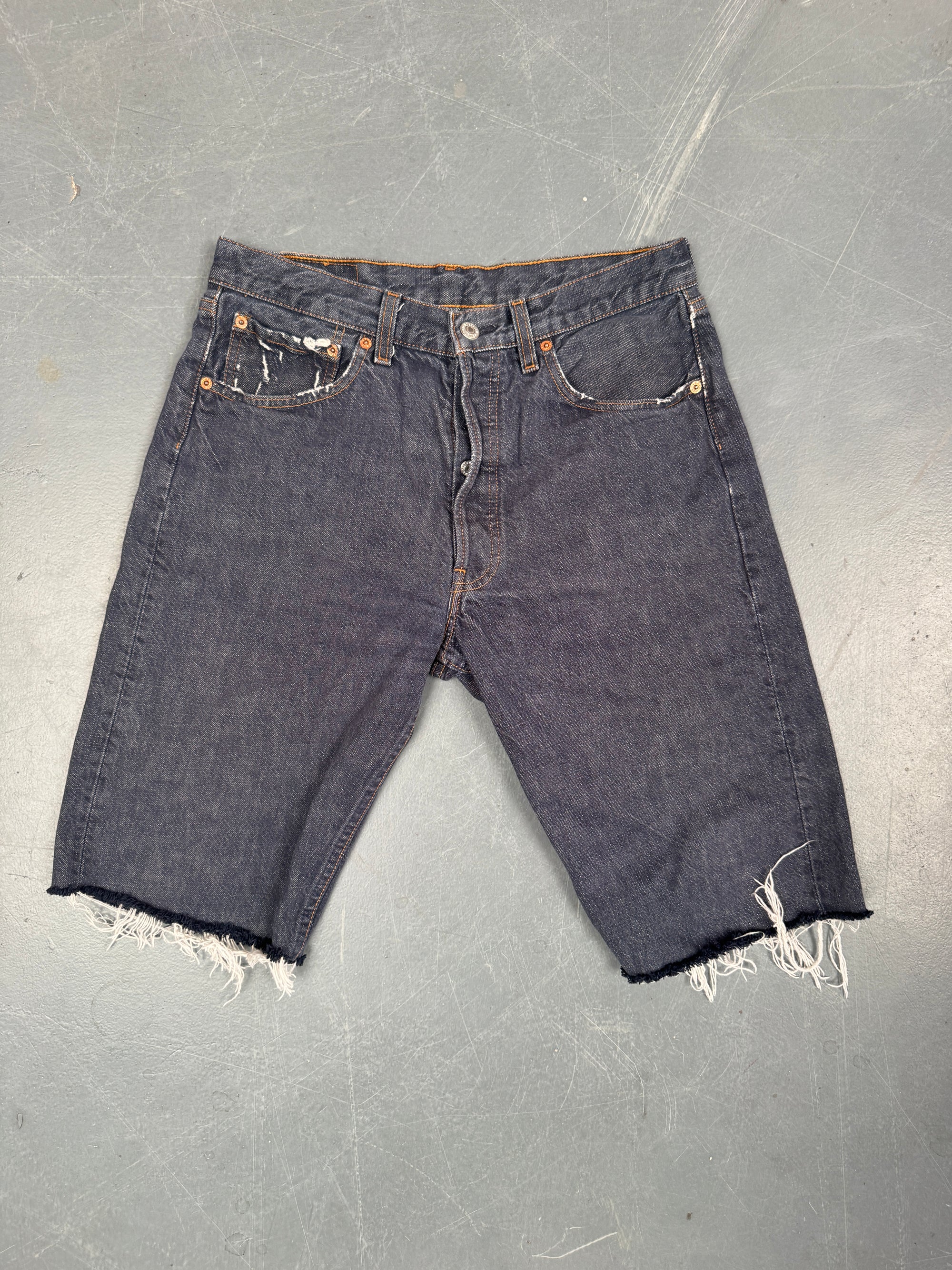 Mens Levis 501 Regular Fit Vintage Denim Short - W 28 - Slate Grey SL401