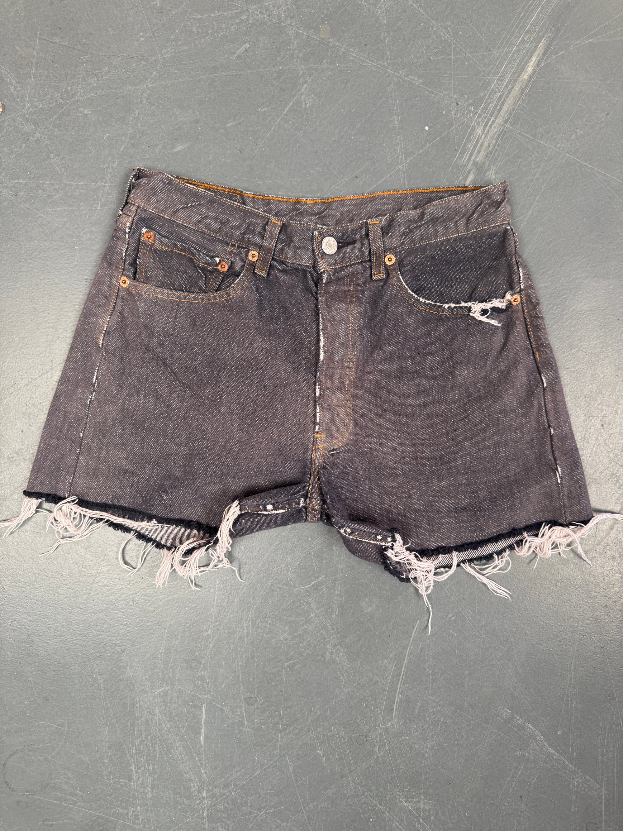 Mens Levis 501 Regular Fit Vintage Denim Short - W 28 - Slate Grey SL402