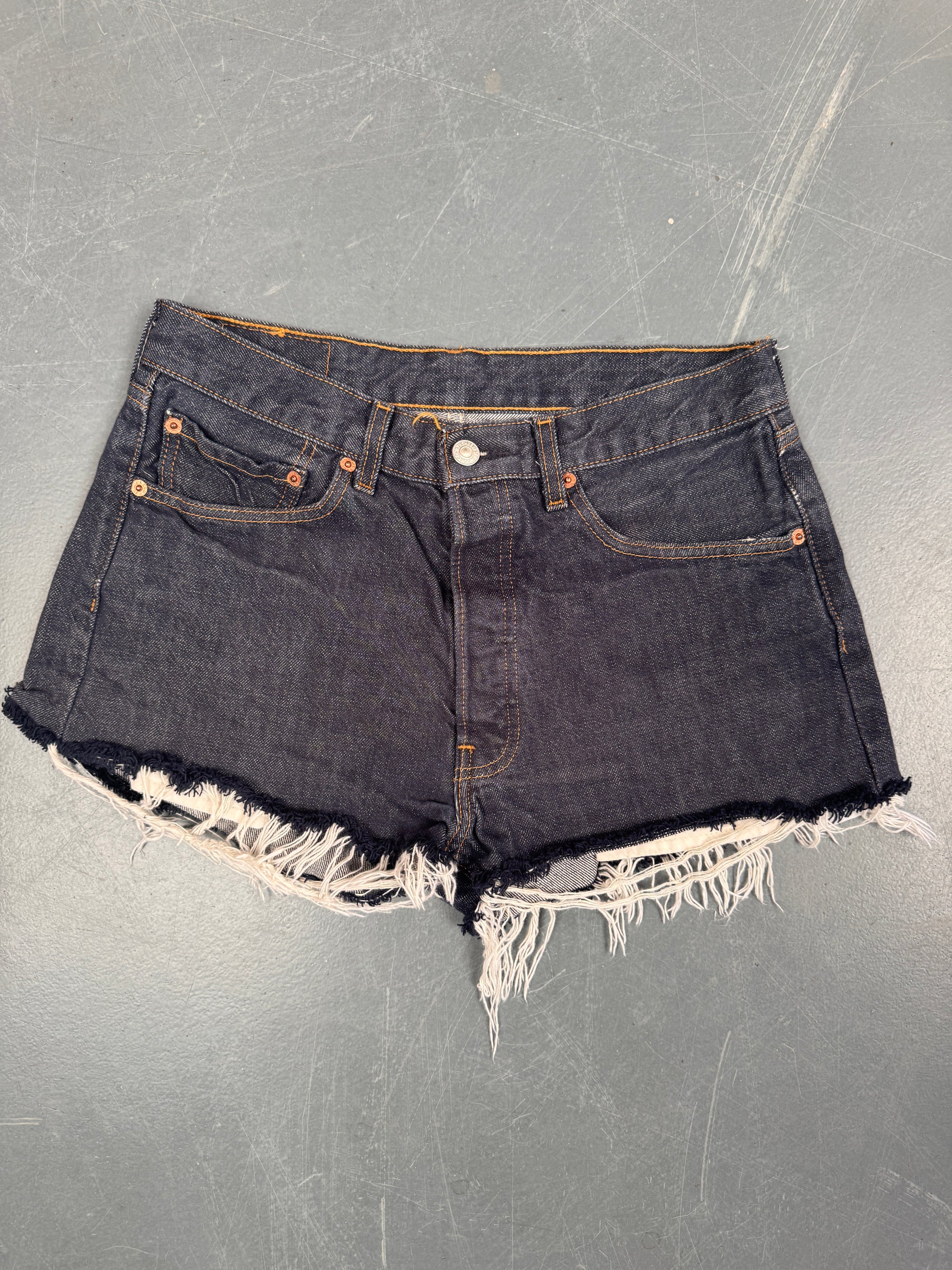 Mens Levis 501 Regular Fit Vintage Denim Short - W 28 - Slate Grey SL403