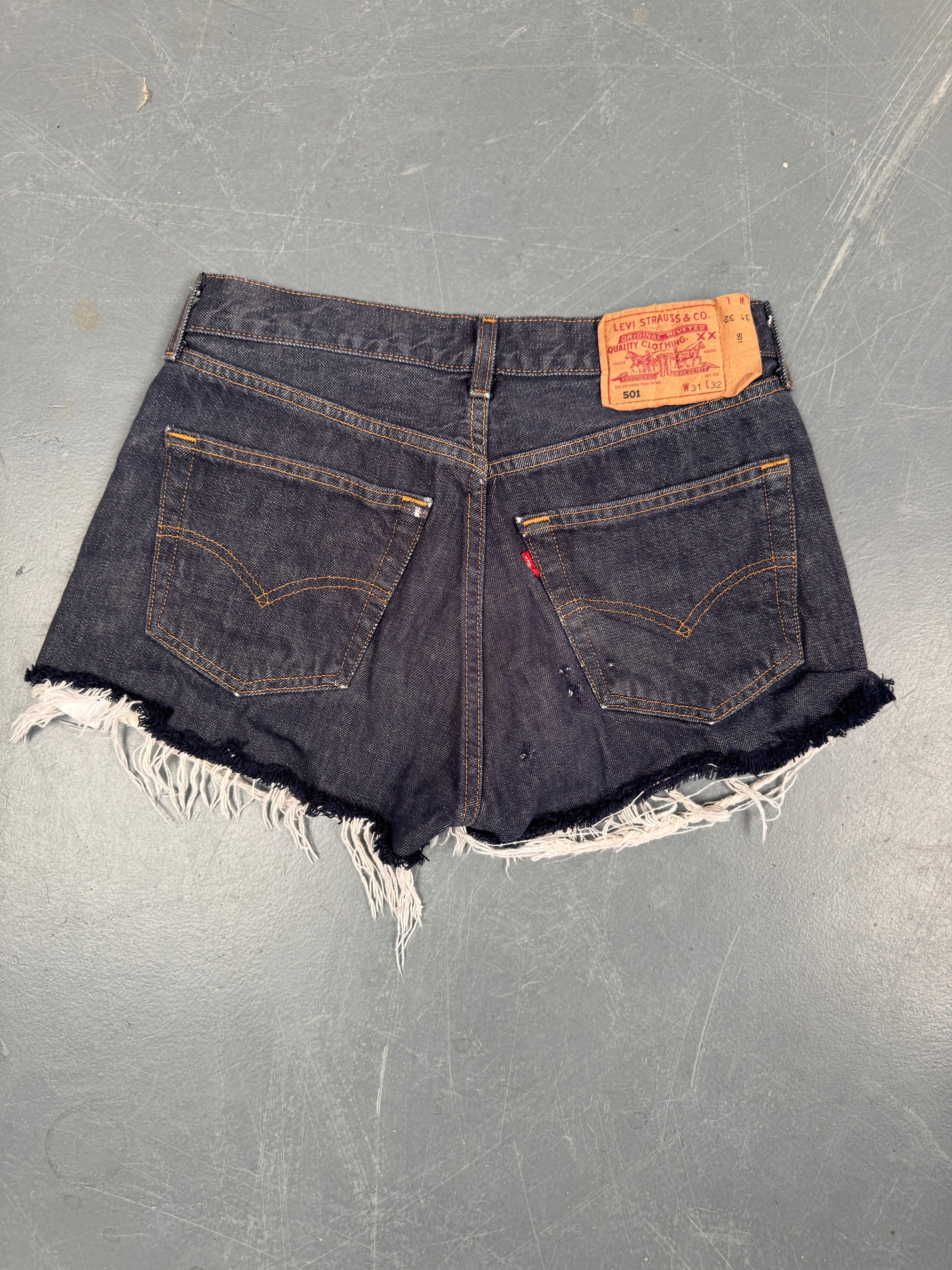 Mens Levis 501 Regular Fit Vintage Denim Short - W 28 - Slate Grey SL403
