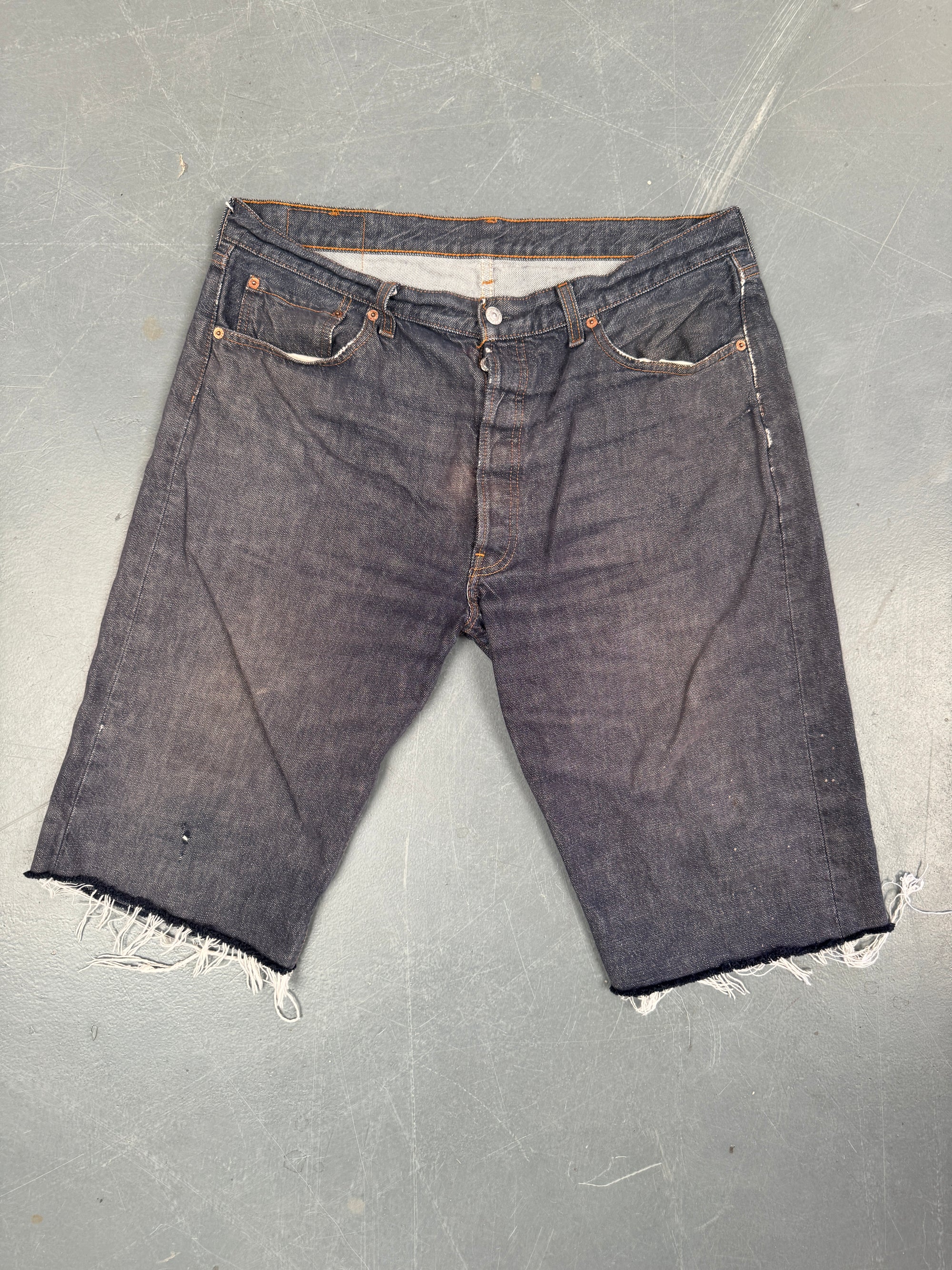 Mens Levis 501 Regular Fit Vintage Denim Short - W 34 - Slate Grey SL405