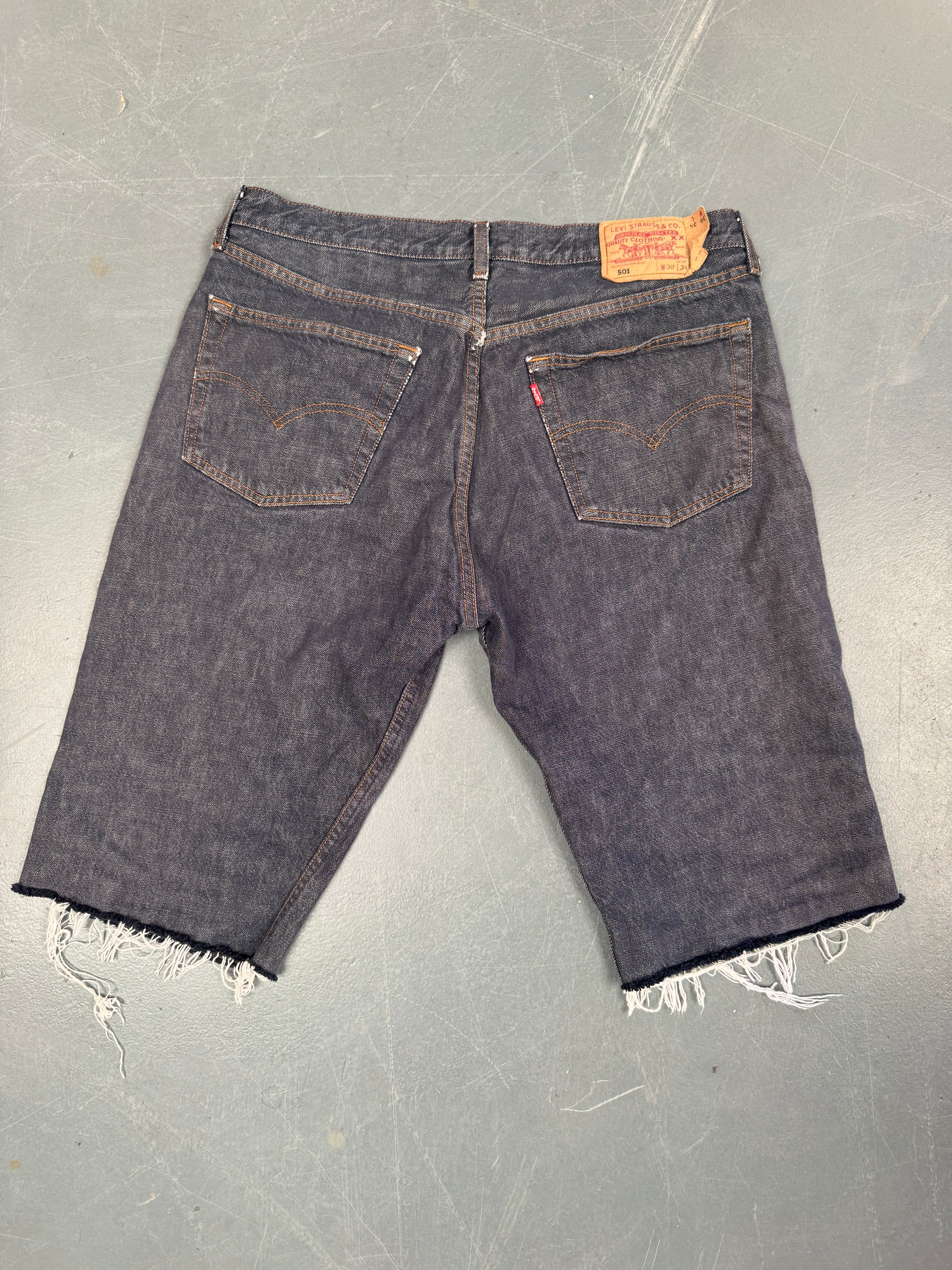 Mens Levis 501 Regular Fit Vintage Denim Short - W 34 - Slate Grey SL405