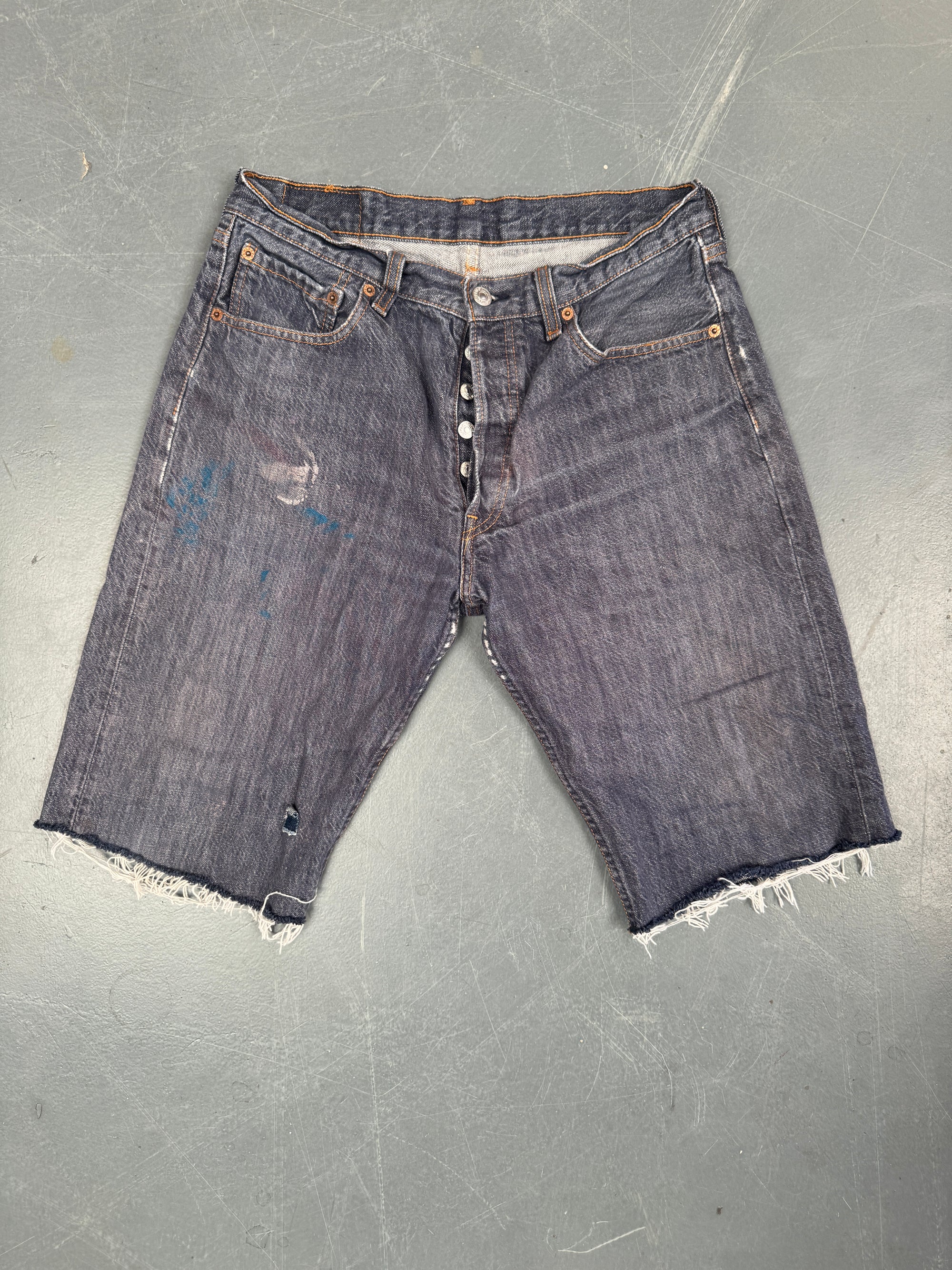 Mens Levis 501 Regular Fit Vintage Denim Short - W 30 - Slate Grey SL406