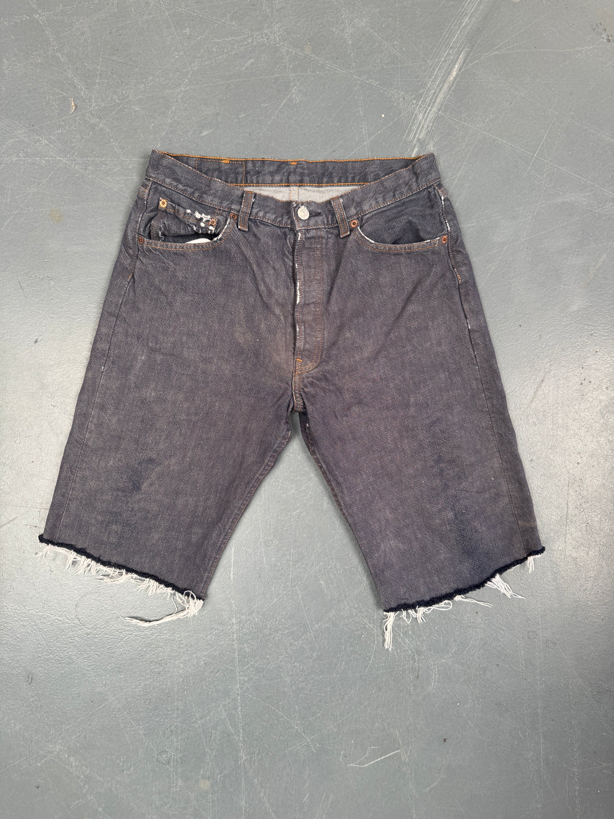 Mens Levis 501 Regular Fit Vintage Denim Short - W 30 - Slate Grey SL407