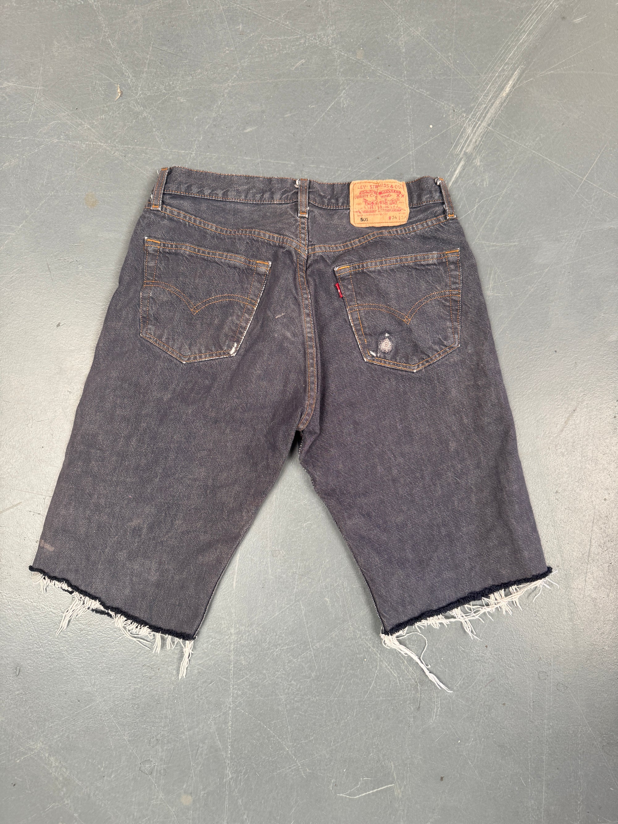 Mens Levis 501 Regular Fit Vintage Denim Short - W 30 - Slate Grey SL407