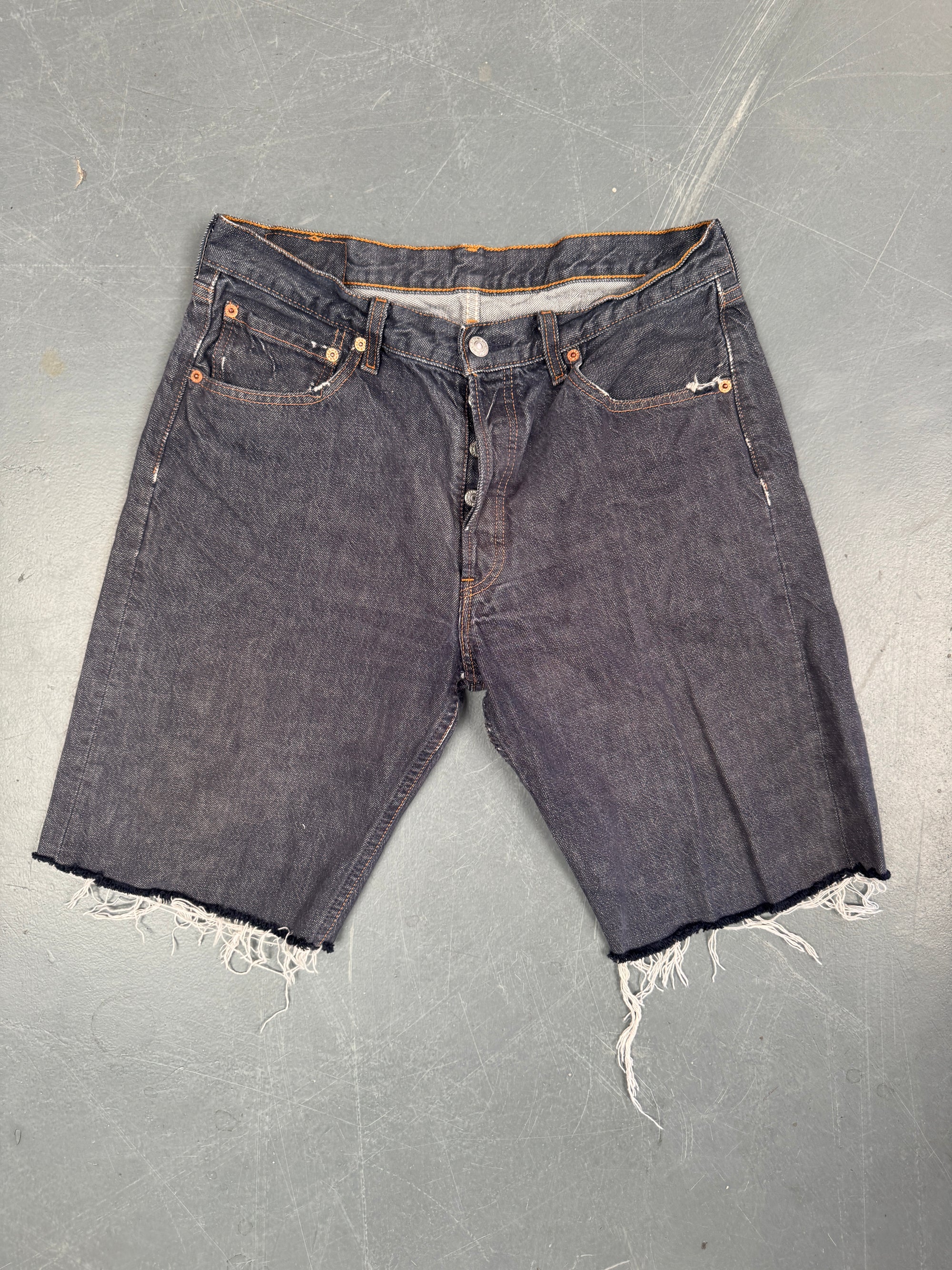 Mens Levis 501 Regular Fit Vintage Denim Short - W 30 - Slate Grey SL408