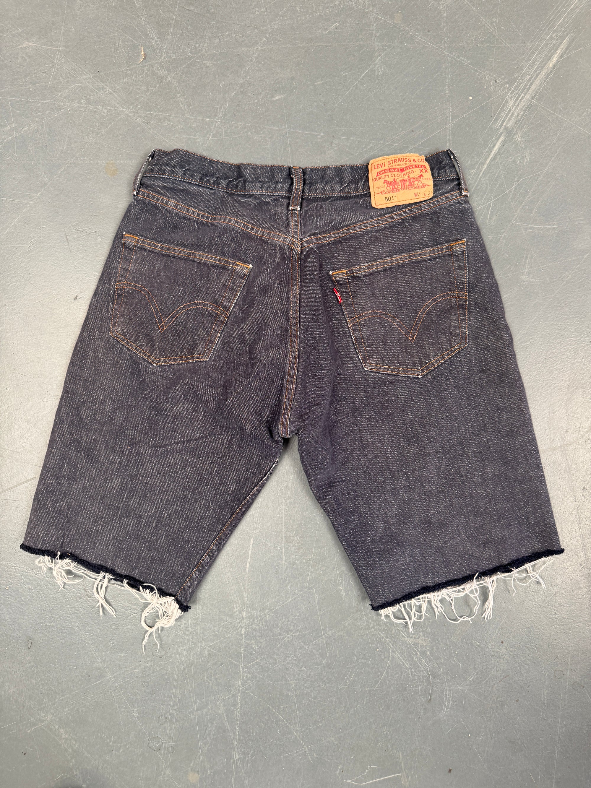Mens Levis 501 Regular Fit Vintage Denim Short - W 30 - Slate Grey SL408