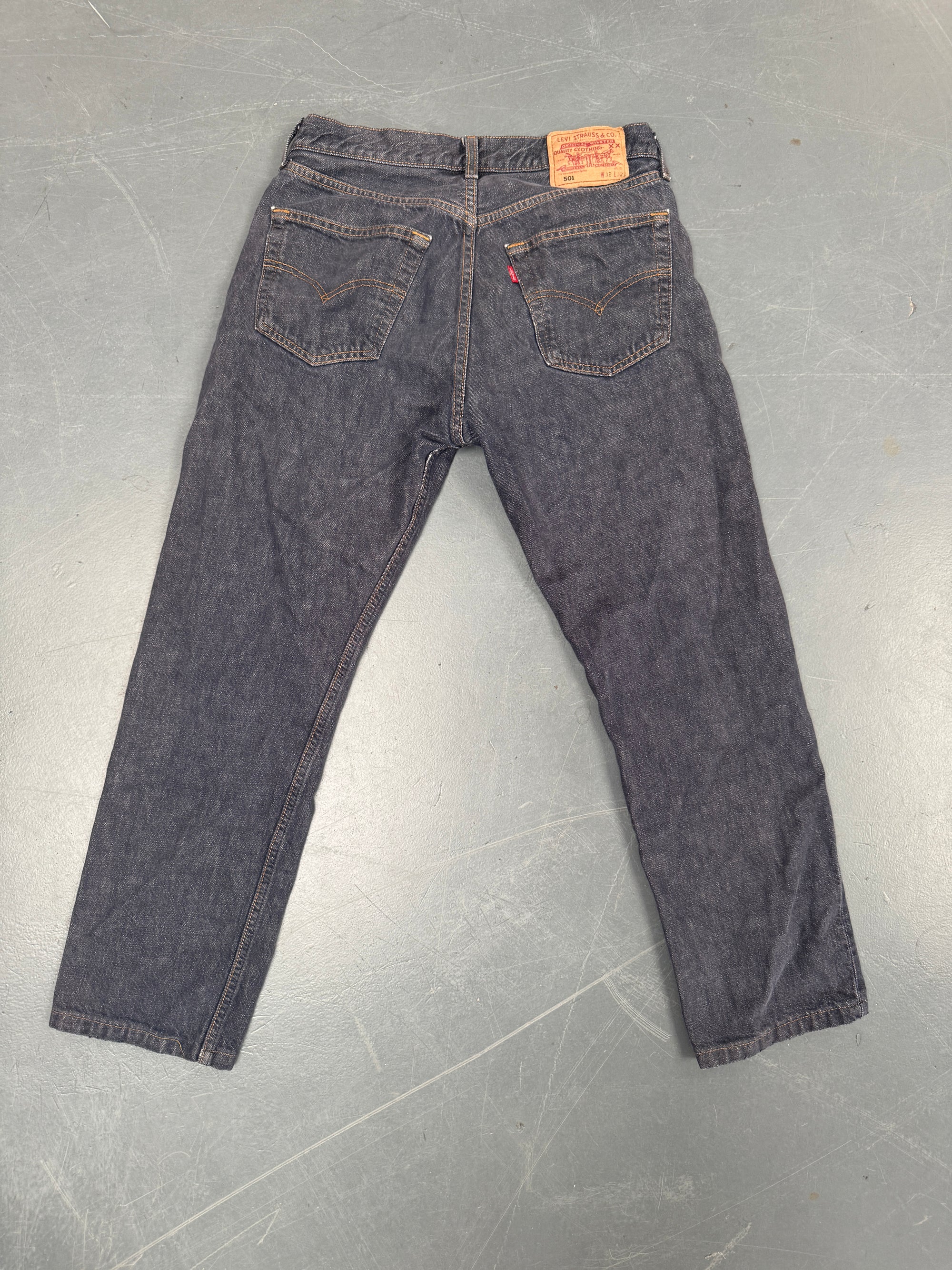 Mens Levis 501 Regular Fit Vintage Jean - W 28 L 27 - Slate Grey