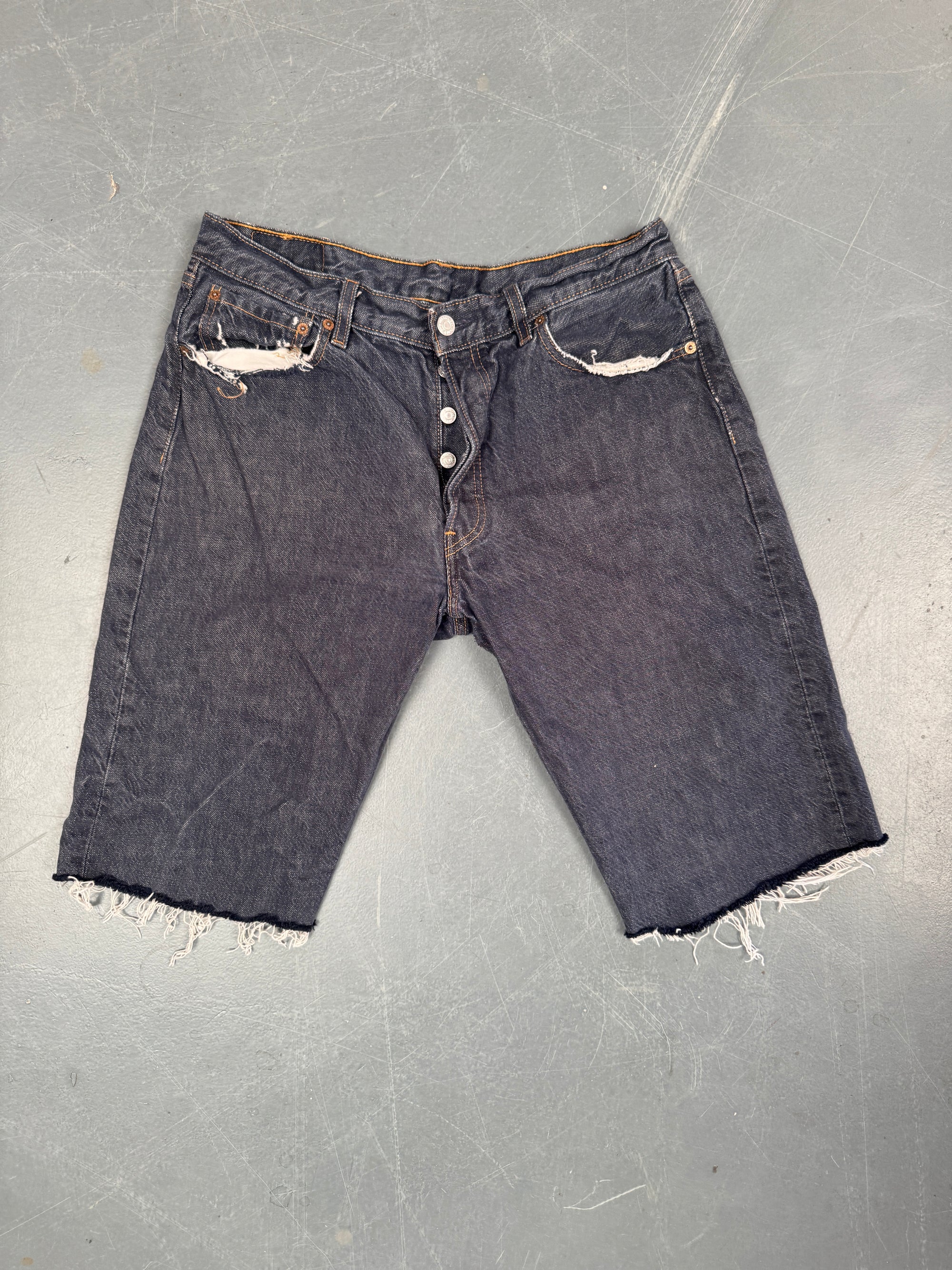 Mens Levis 501 Regular Fit Vintage Denim Short - W 30 - Slate Grey SL410
