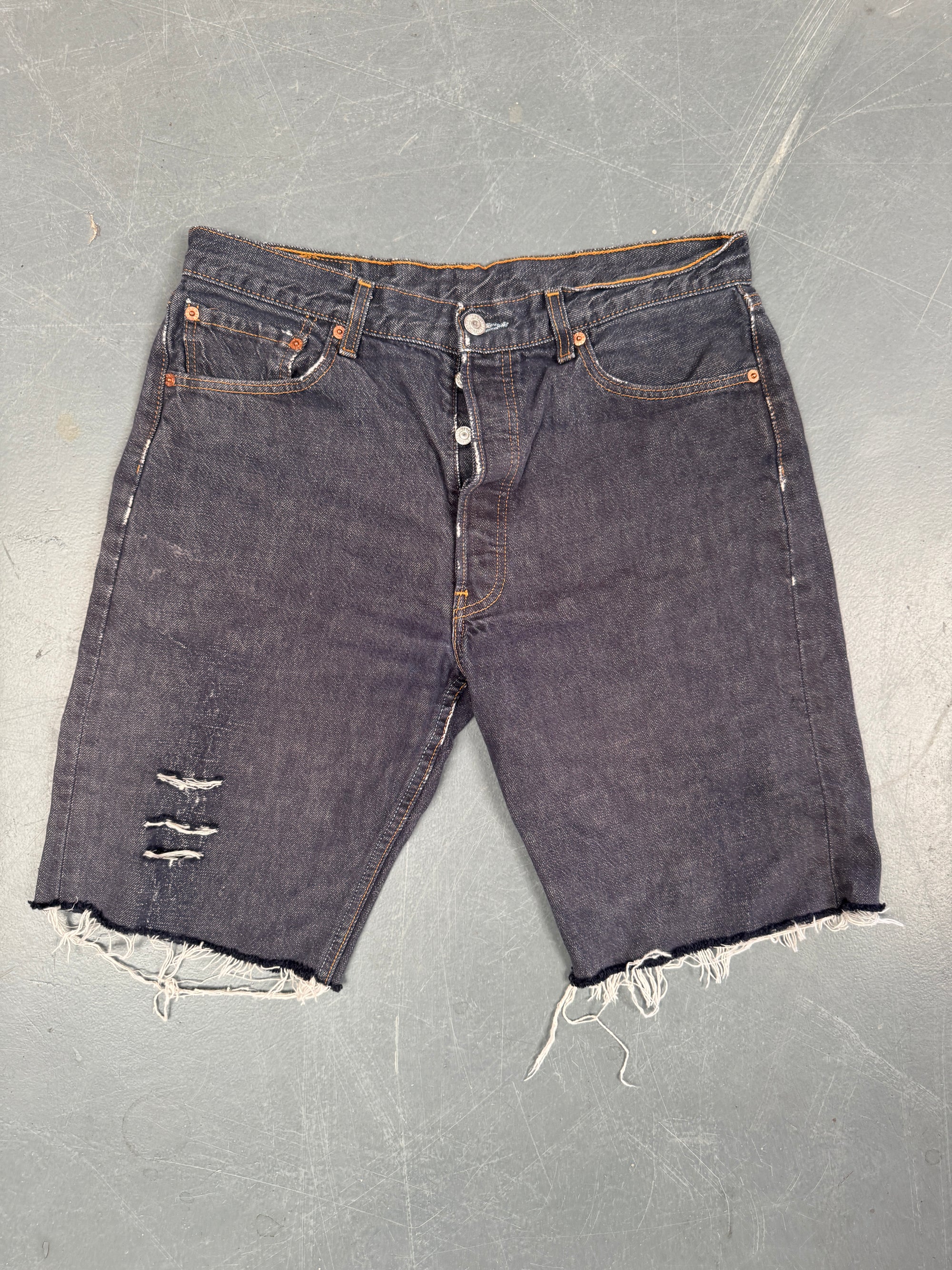 Mens Levis 501 Regular Fit Vintage Denim Short - W 32 - Slate Grey SL412