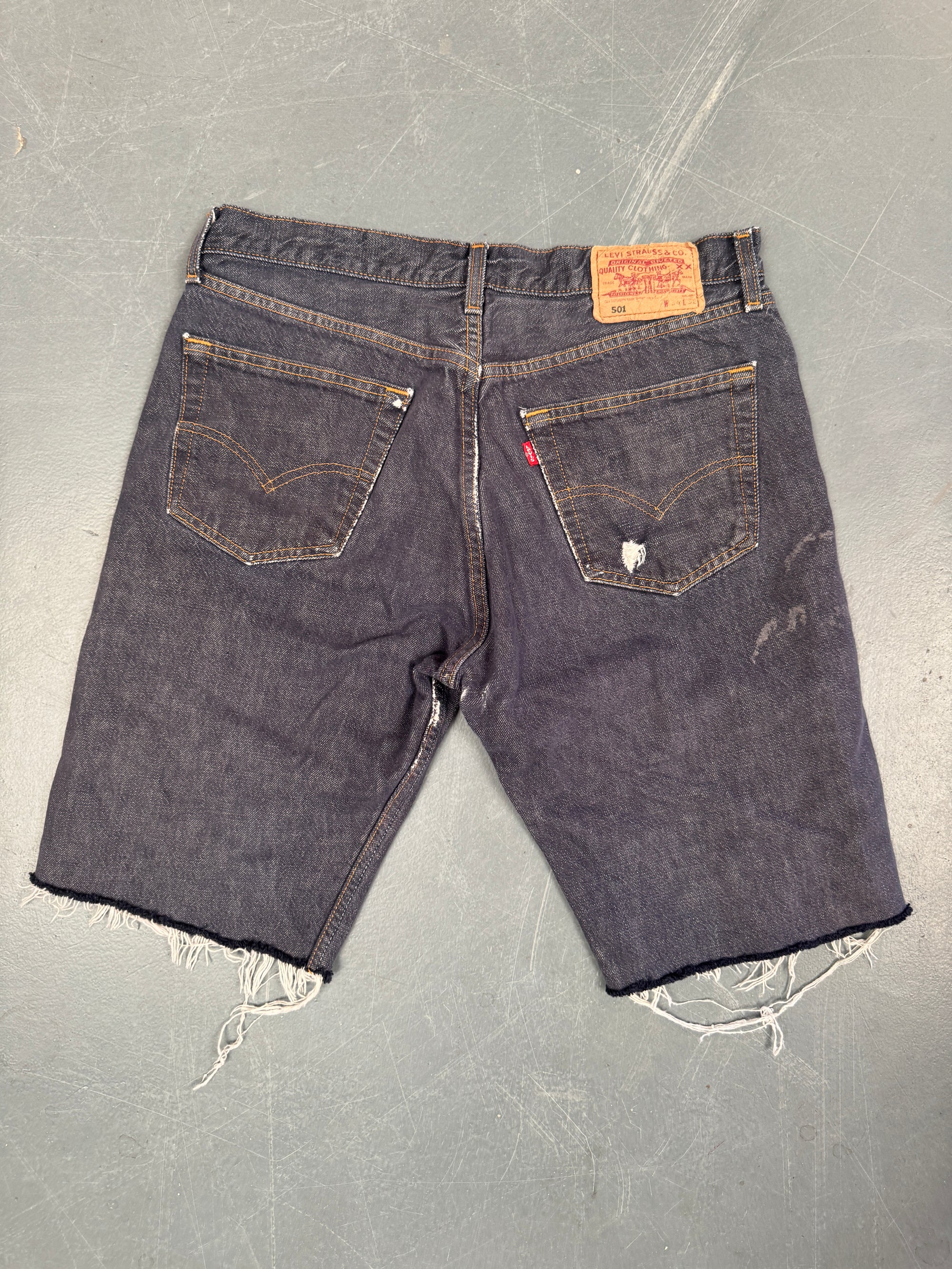Mens Levis 501 Regular Fit Vintage Denim Short - W 32 - Slate Grey SL412
