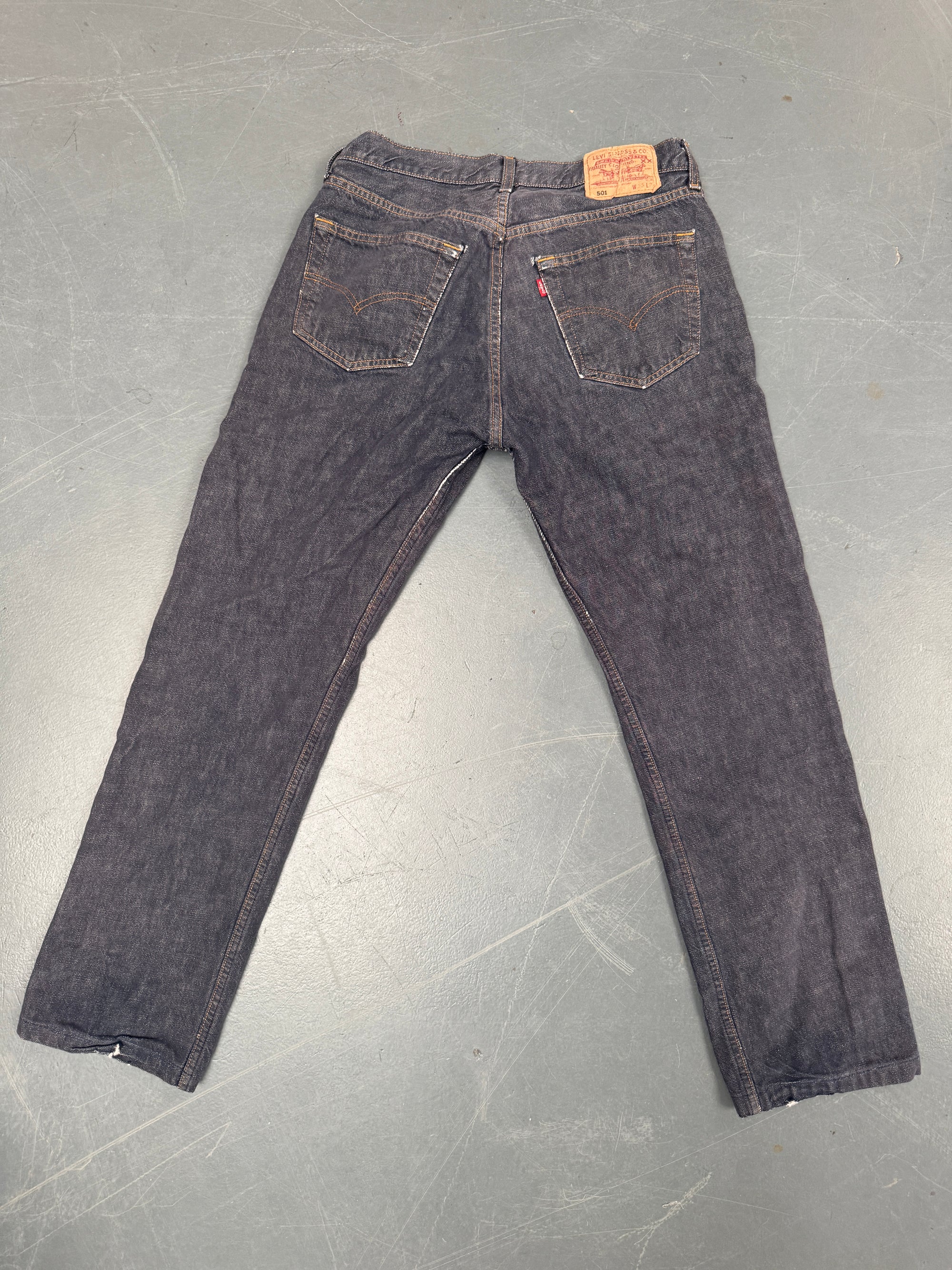 Mens Levis 501 Regular Fit Vintage Jean - W 30 L 28 - Slate Grey