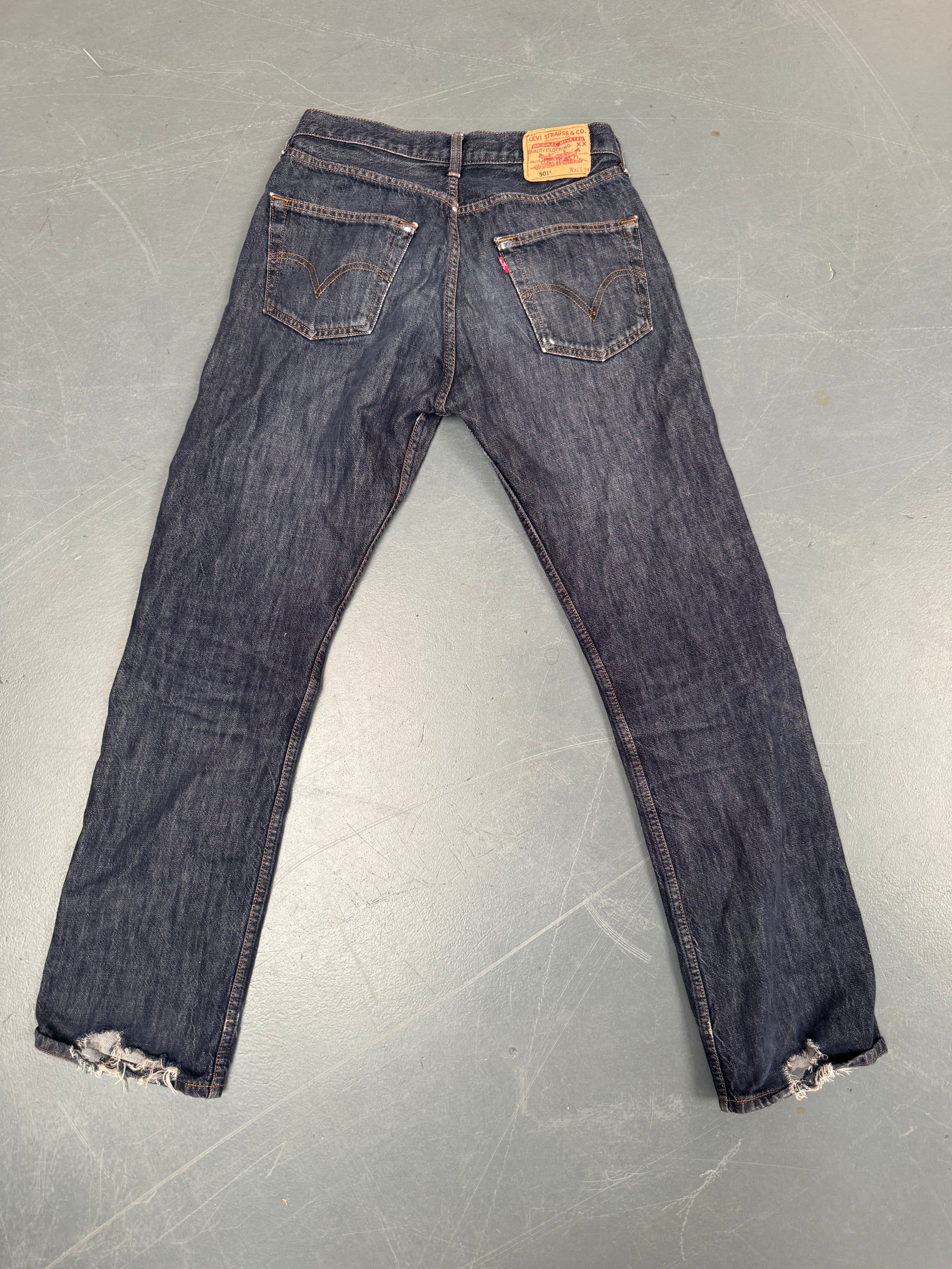 Mens Levis 501 Regular Fit Vintage Jean - W 28 L 33 - Slate Grey