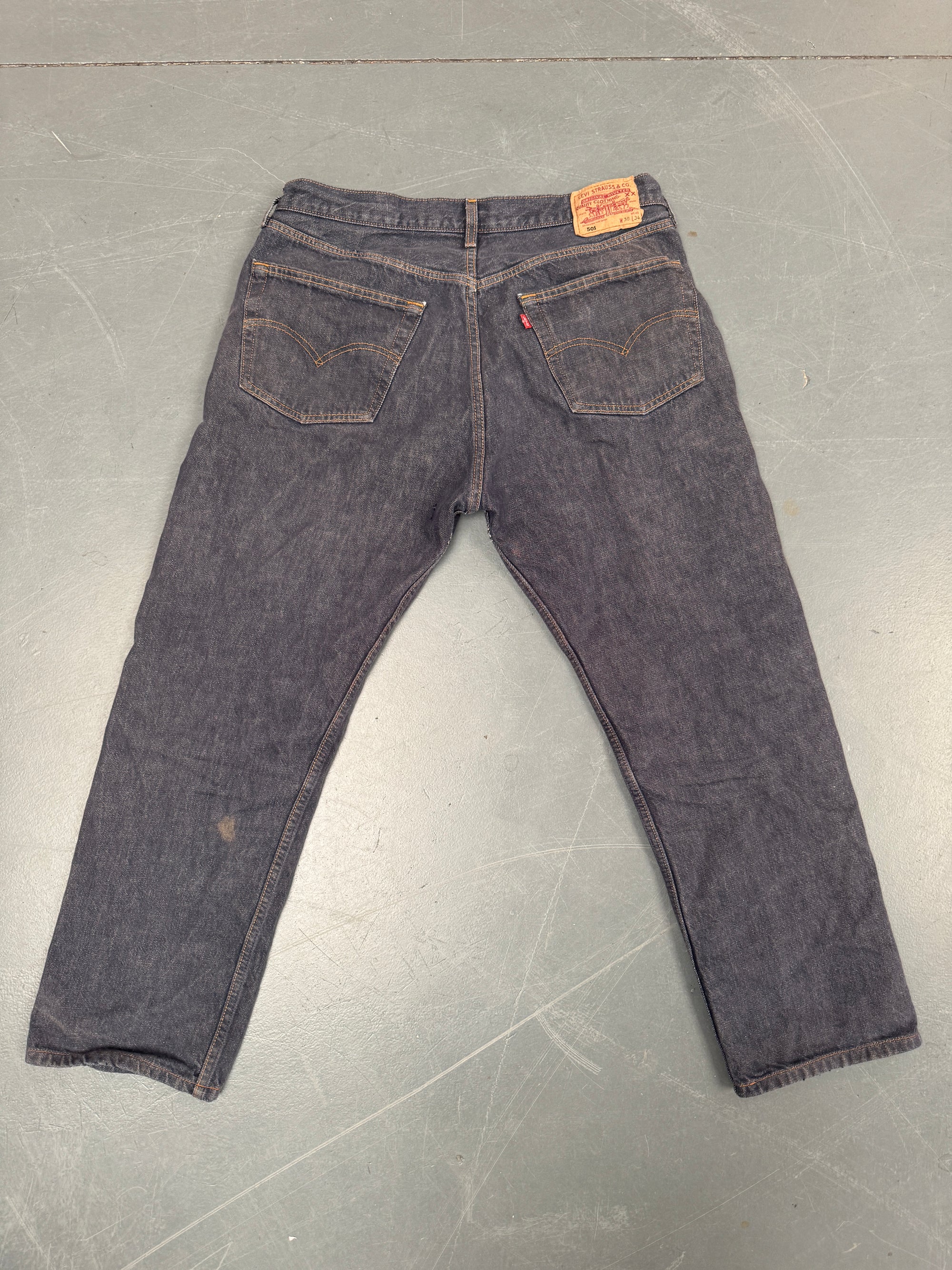 Mens Levis 501 Regular Fit Vintage Jean - W 34 L 28 - Slate Grey