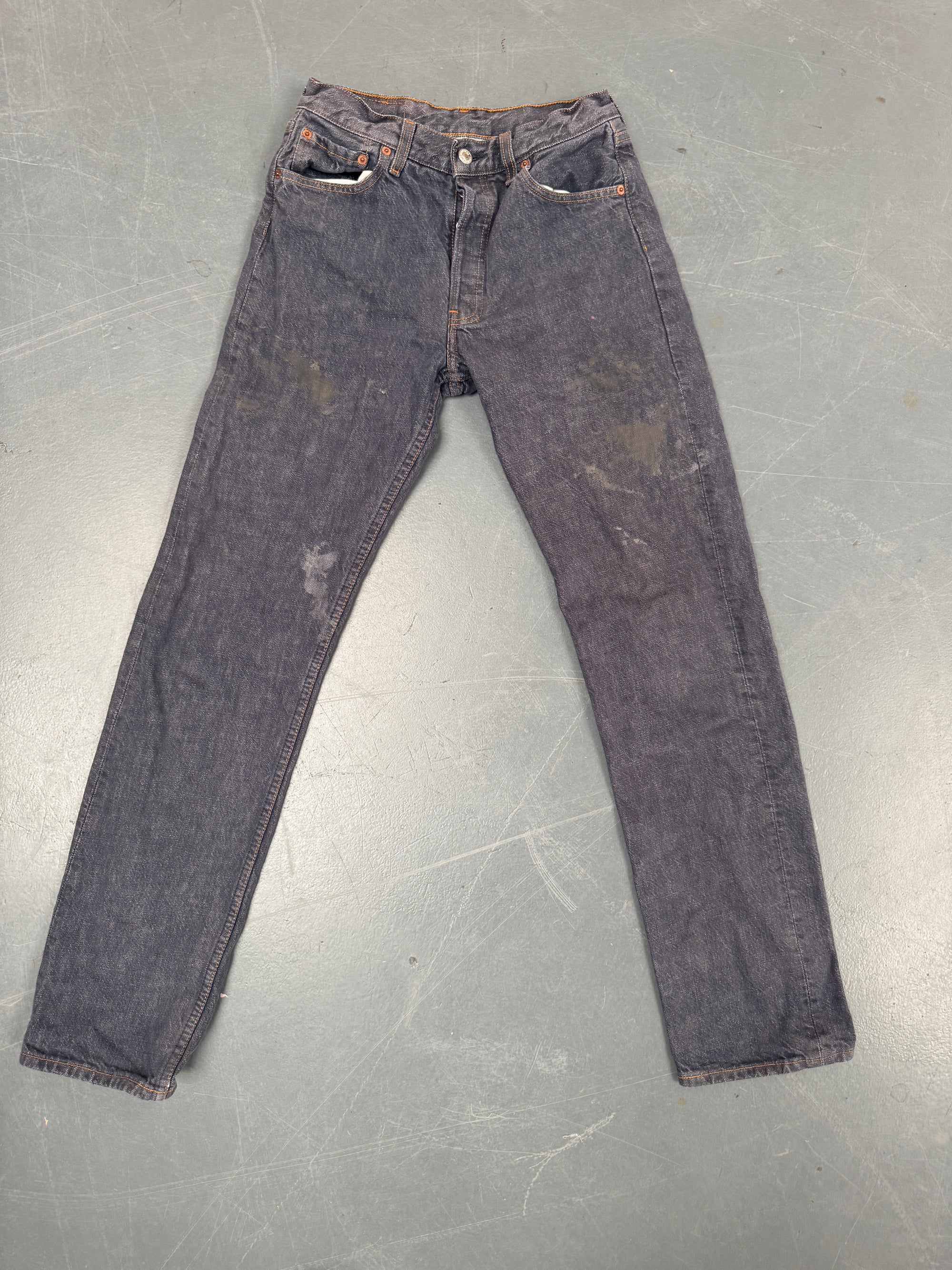 Mens Levis 501 Regular Fit Vintage Jean - W 26 L 32 - Slate Grey