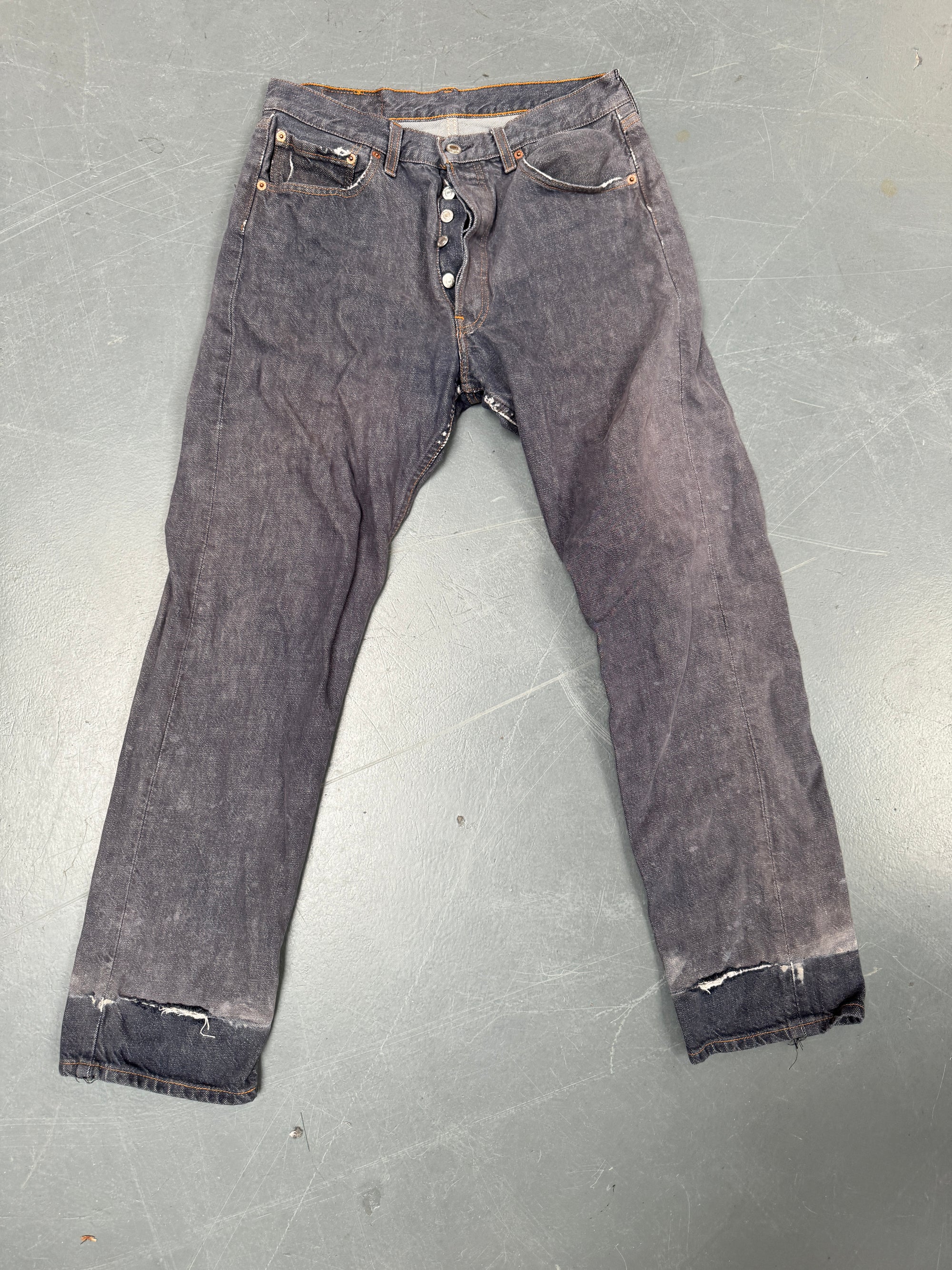 Mens Levis 501 Regular Fit Vintage Jean - W 28 L 29 - Slate Grey SL91