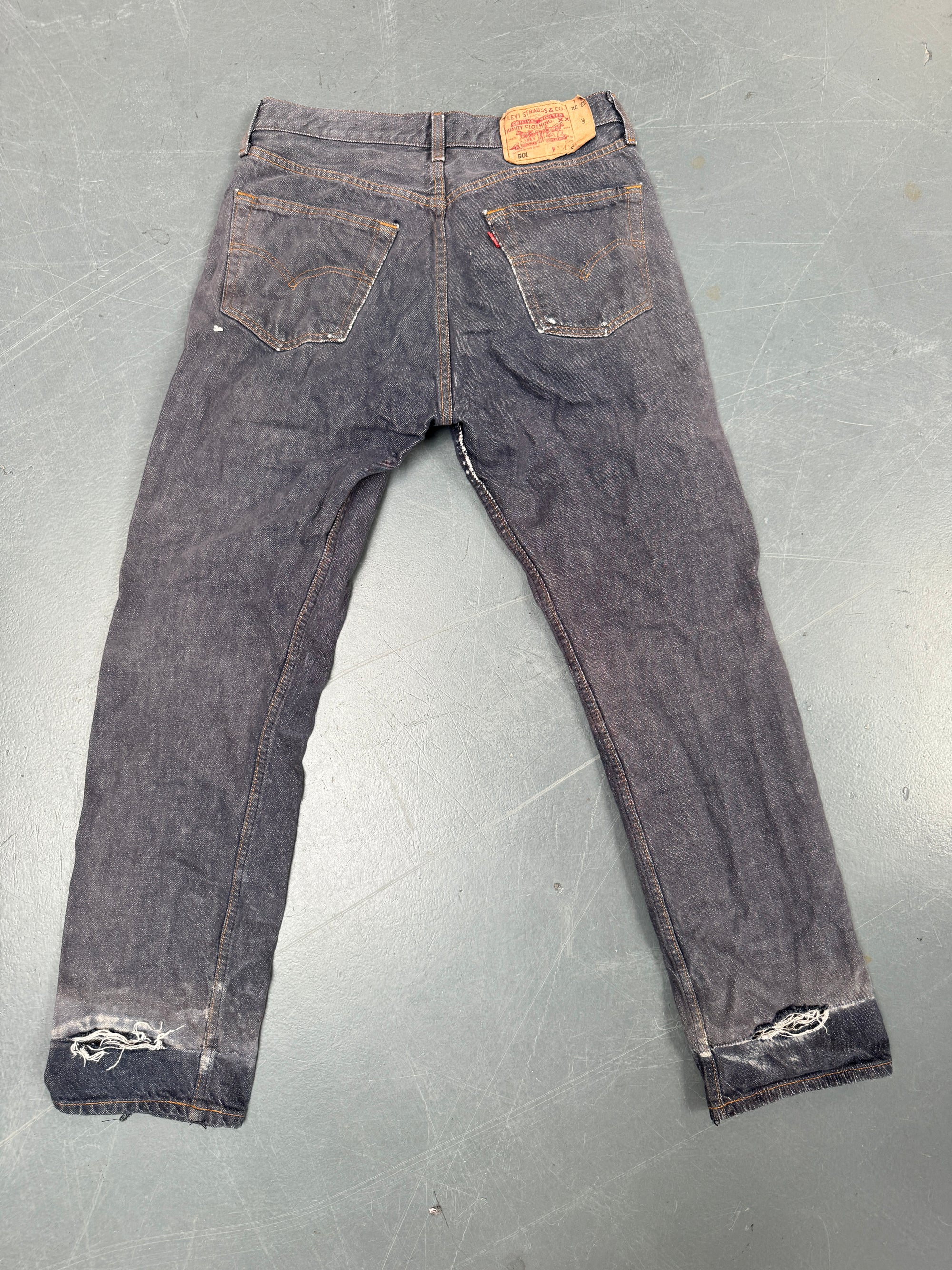 Mens Levis 501 Regular Fit Vintage Jean - W 28 L 29 - Slate Grey SL91