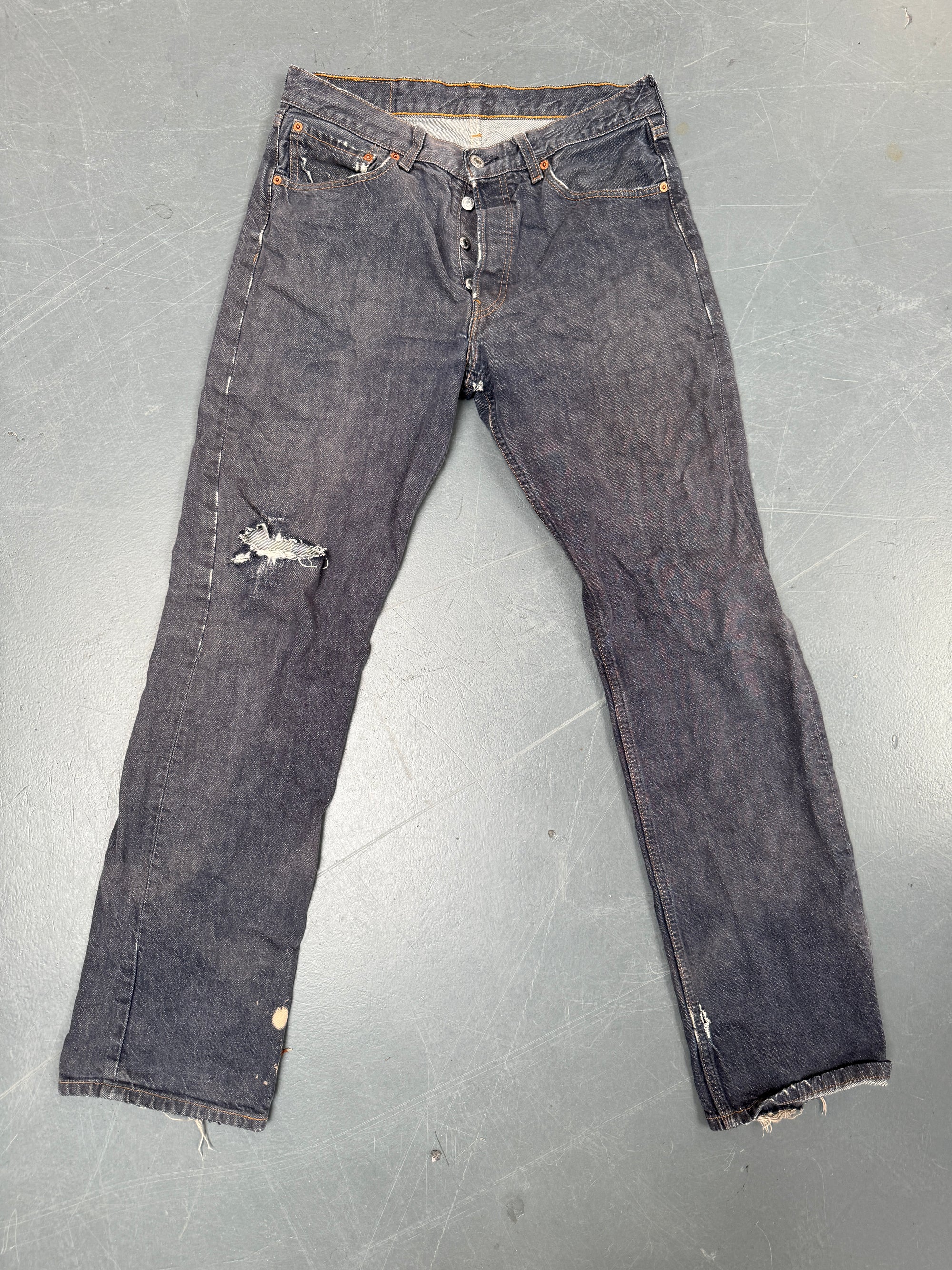 Mens Levis 501 Regular Fit Vintage Jean - W 30 L 32 - Slate Grey SL92