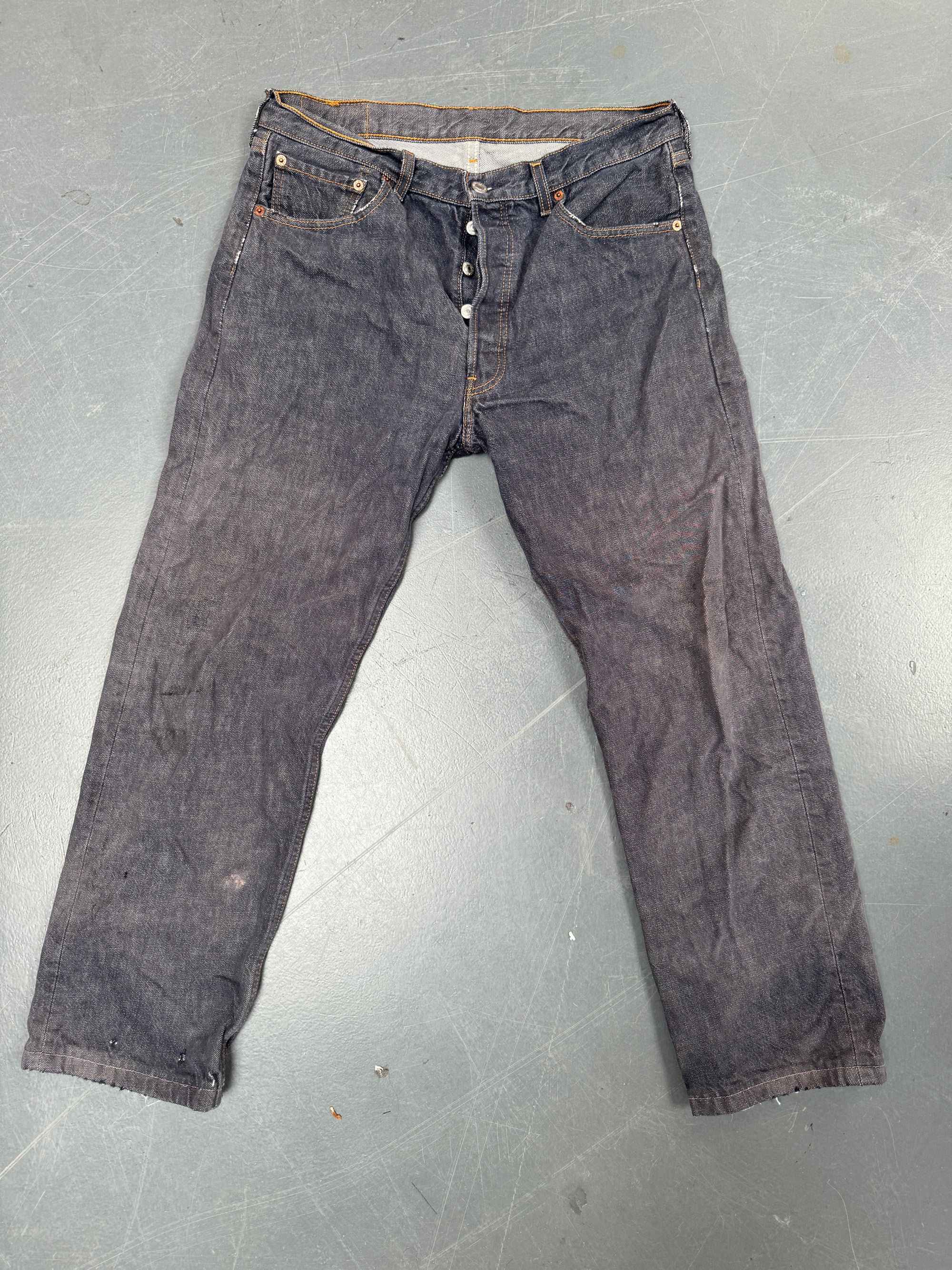 Mens Levis 501 Regular Fit Vintage Jean - W 32 L 27 - Slate Grey SL93