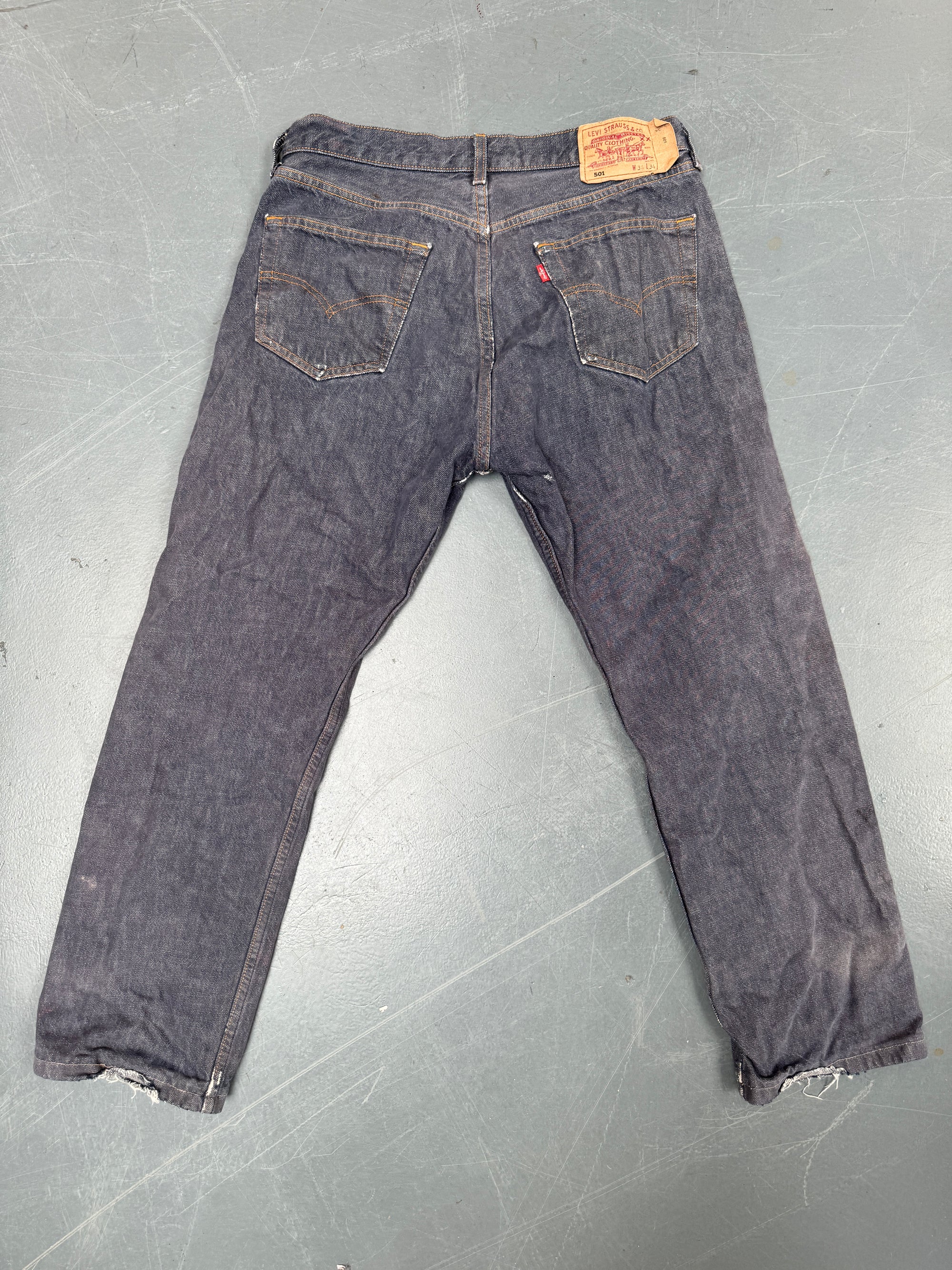 Mens Levis 501 Regular Fit Vintage Jean - W 32 L 27 - Slate Grey SL93
