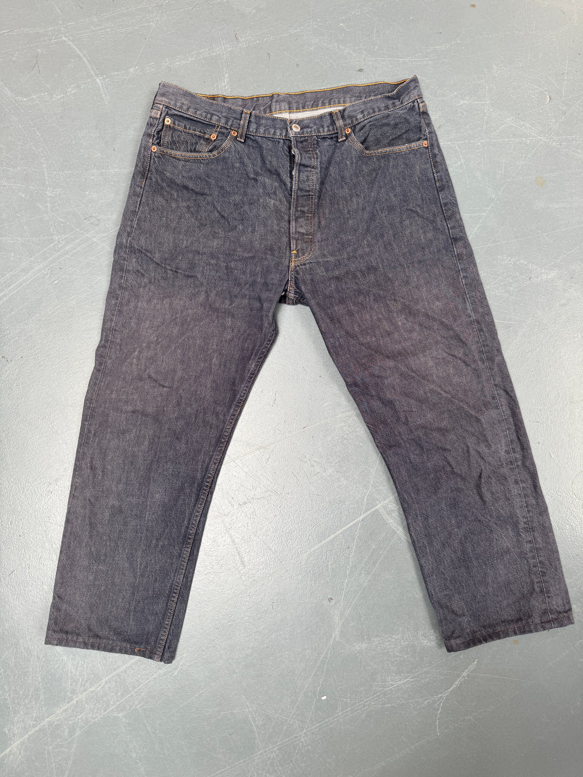 Mens Levis 501 Regular Fit Vintage Jean - W 35 L 26 - Slate Grey SL95