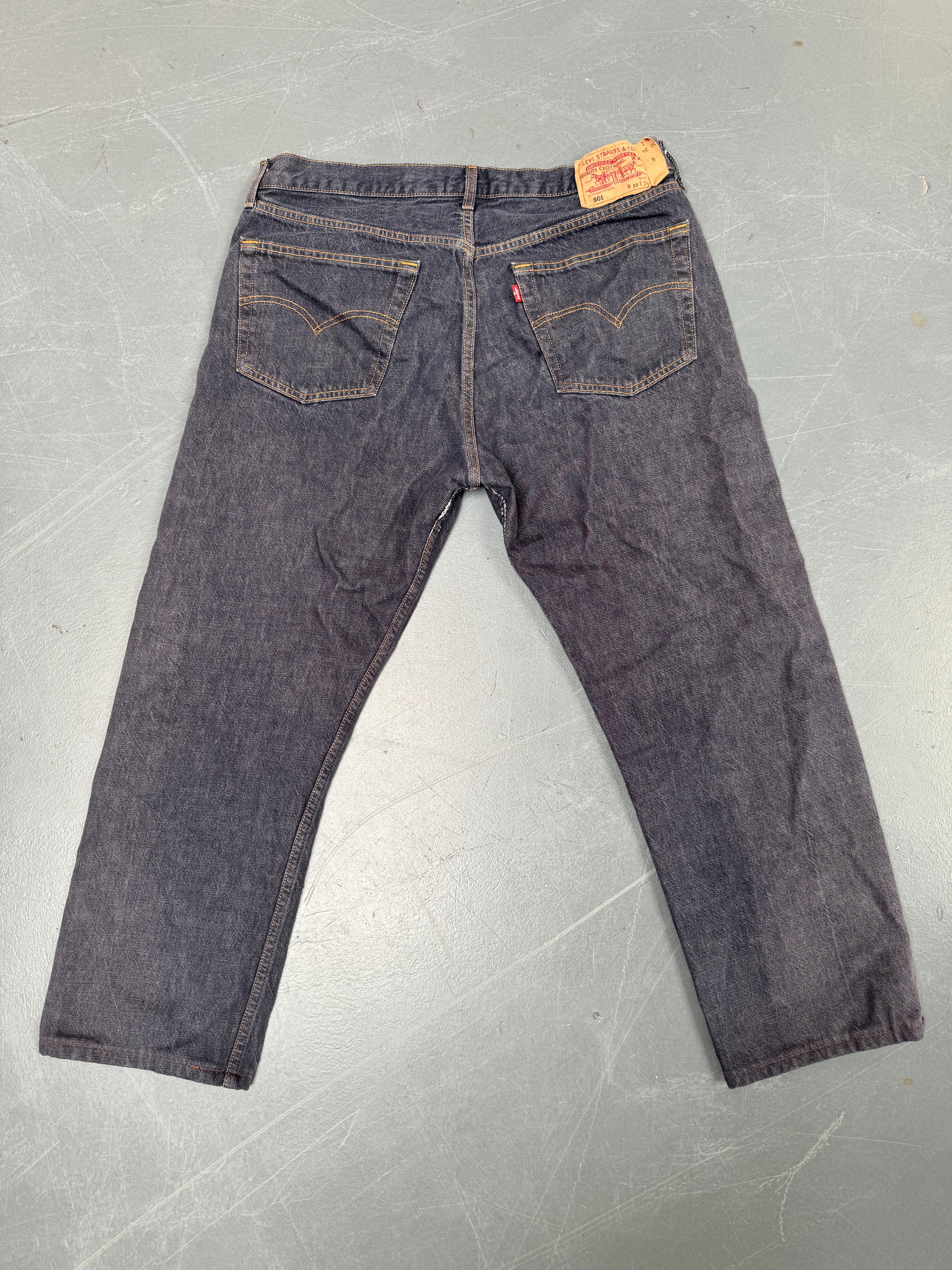 Mens Levis 501 Regular Fit Vintage Jean - W 35 L 26 - Slate Grey SL95