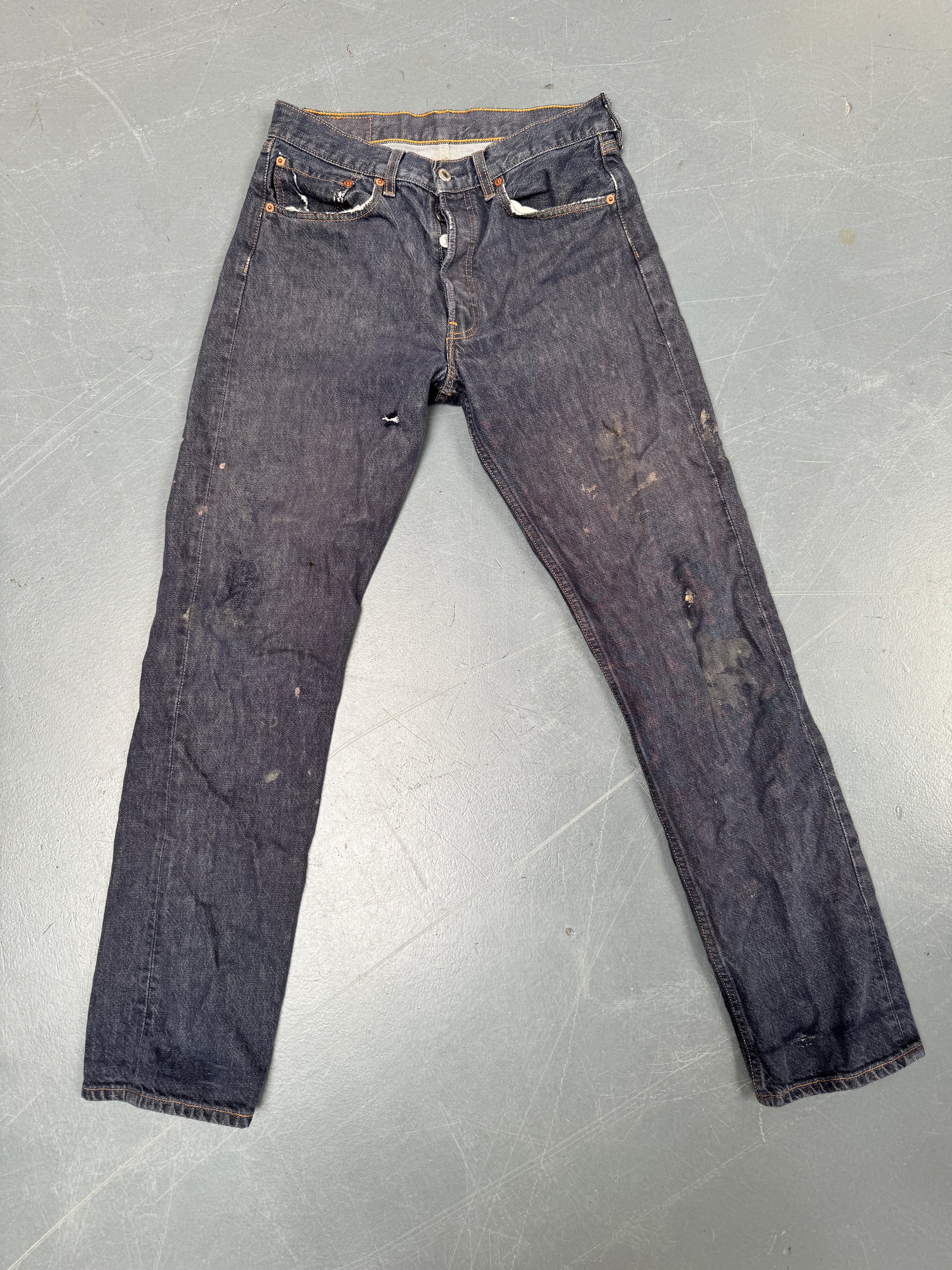 Mens Levis 501 Regular Fit Vintage Jean - W 28 L 32 - Slate Grey SL96
