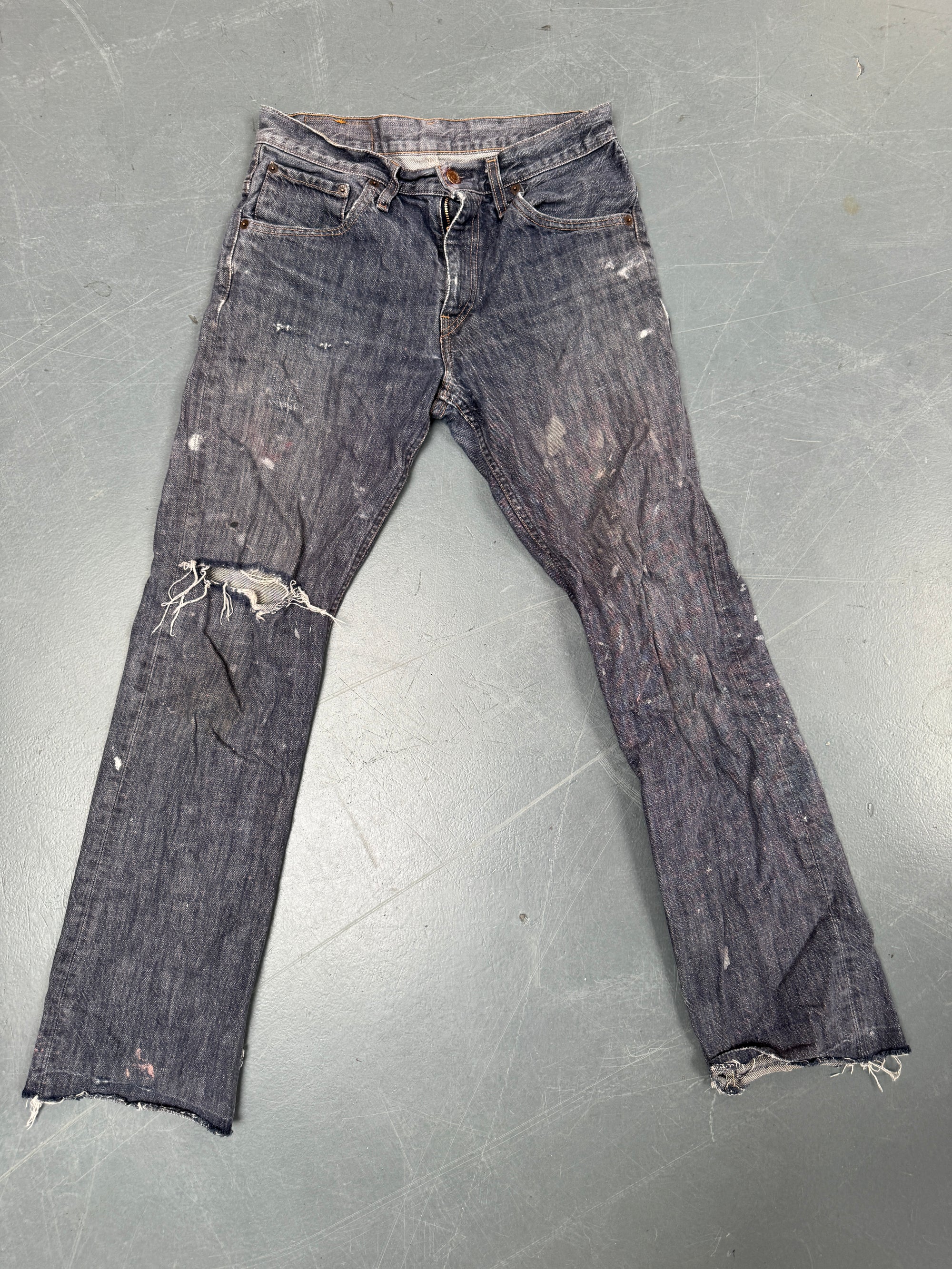 Mens Levis 501 Regular Fit Vintage Jean - W 28 L 30 - Slate Grey SL98