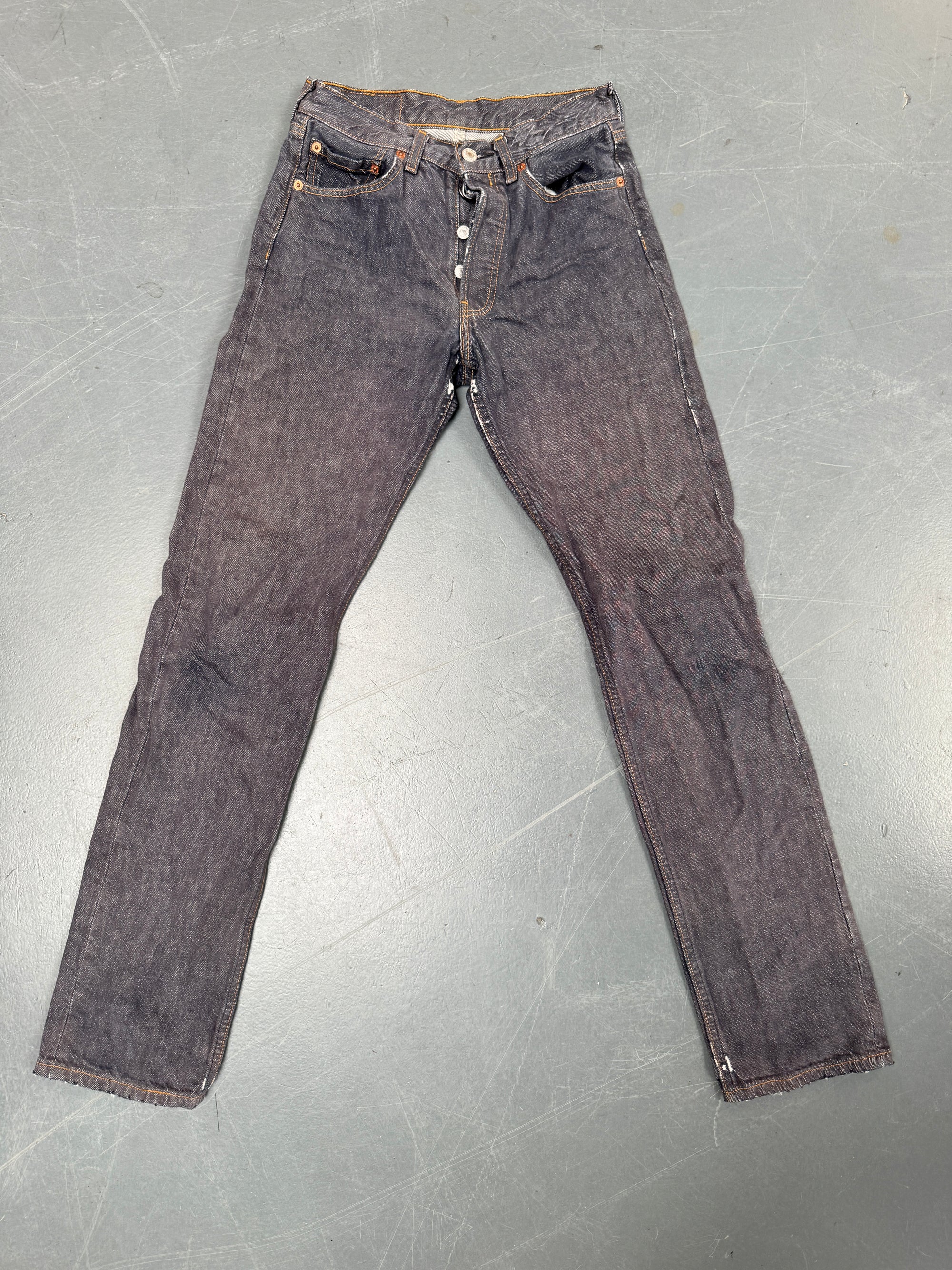 Mens Levis 501 Regular Fit Vintage Jean - W 26 L 32 - Slate Grey SL99